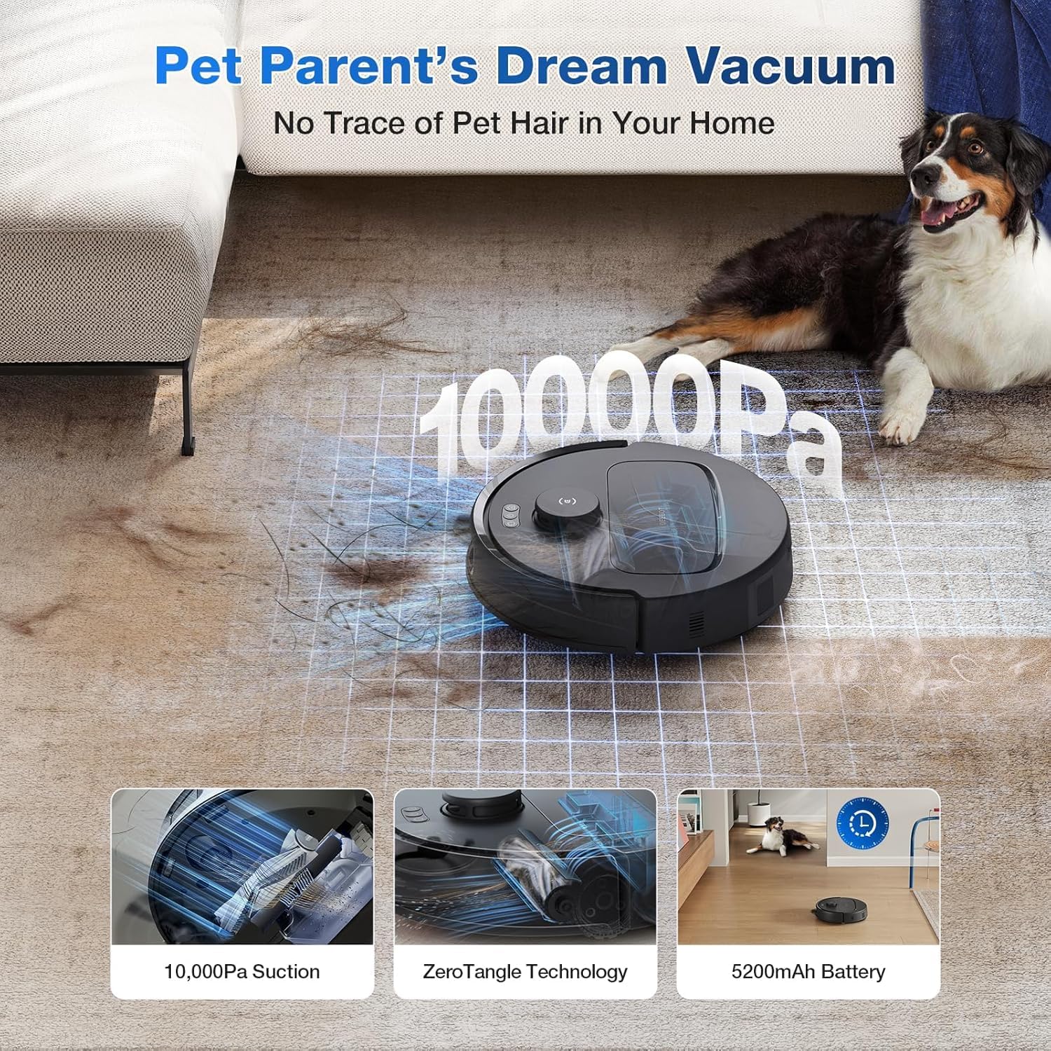 ECOVACS Deebot N30 PRO Omni 2 in 1 Robotic Vacuum Cleaner & Mop, 10000 Pa Suction, 3500+ Sq.Ft, Self-Emptying Omni-Station, TruEdge Mopping, ZeroTangle 2.0, Hot Air-Drying, Auto-Lift Mop on Carpet