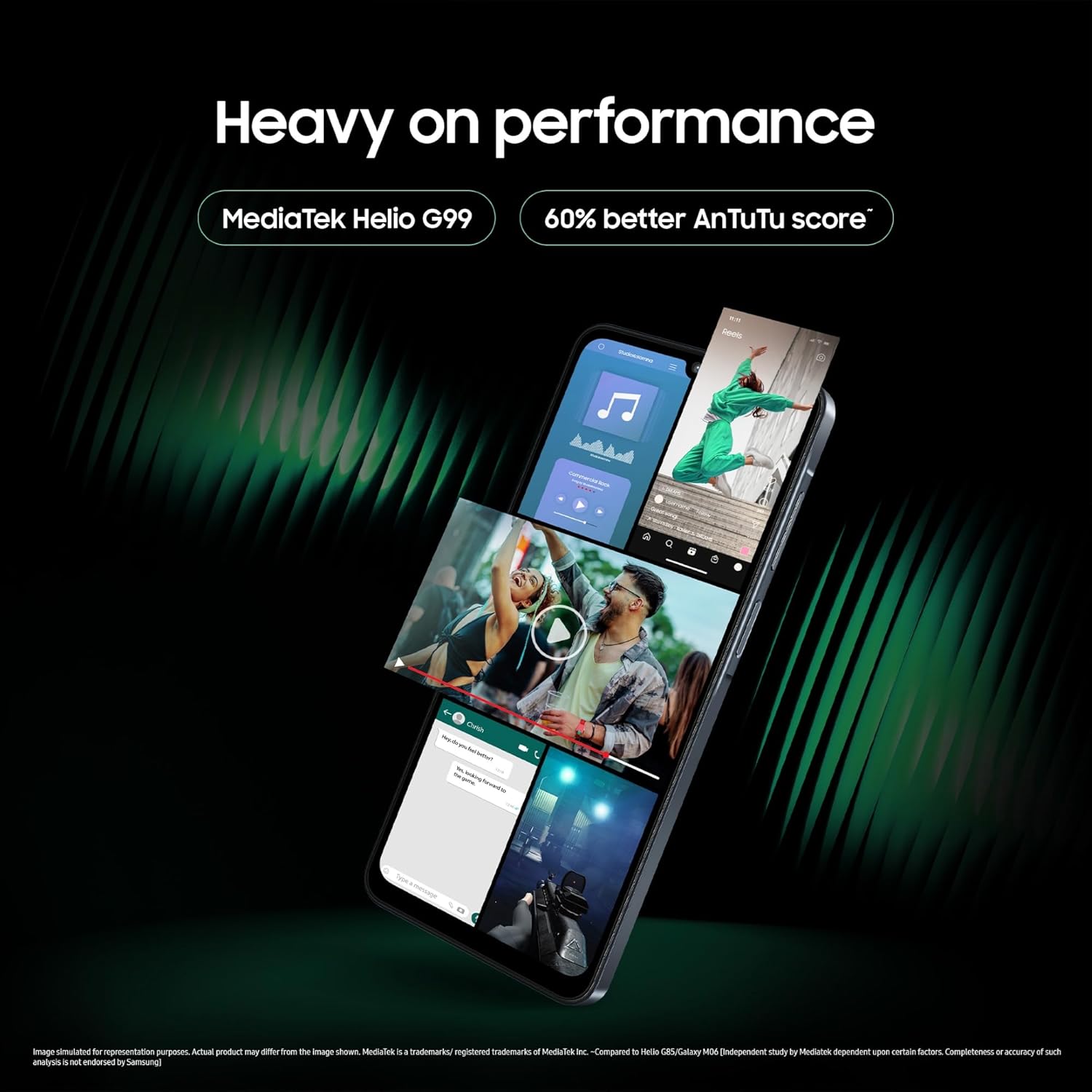 Samsung Galaxy M07 (Black, 4GB RAM, 64GB Storage) | MediaTek Helio G99 | IP54 Rating | 50MP Auto Focus Camera | 7.6mm Slim | 5000mAh Battery| 25W Fast Charging | 6 Gen of OS Upgrades | Without Charger Mahajan Electronics Online