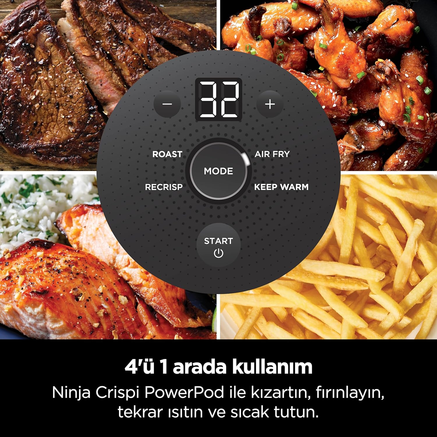Ninja FN101EUST CRISPi Portable Air Fryer, 3.8 L, 4-in-1: Airfry, Roasting, Keeping Warm, Crispy Warming, Space-Saving Compact Design, 2 Removable Glass Trays & Lids, 1700W, Stone Mahajan Electronics Online