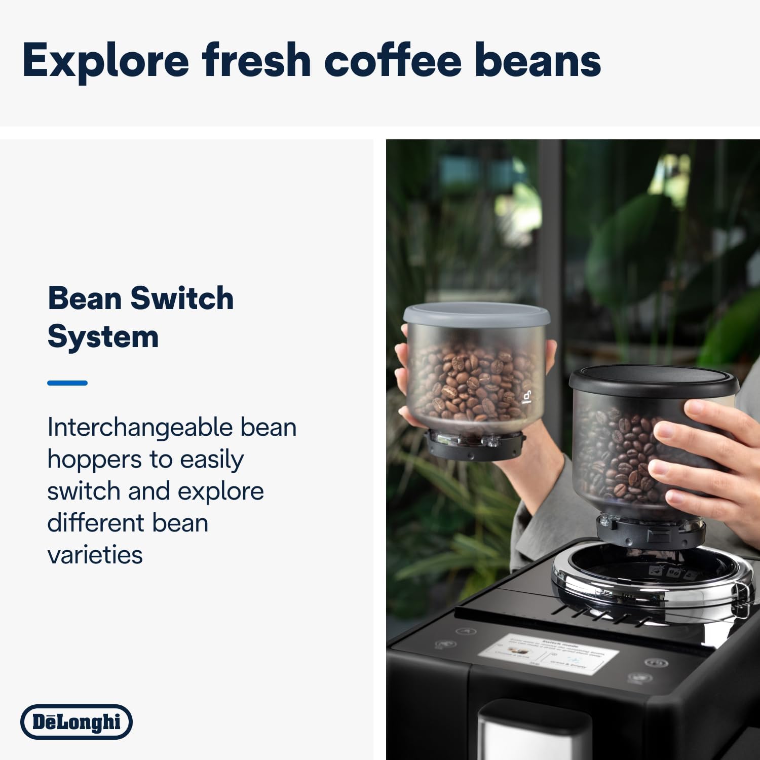 De'Longhi Rivelia EXAM440.55.B Fully Automatic Coffee Machine – LatteCrema Hot, Automatic Milk Frother, Bean-to-Cup, 16 Coffee Recipes, Compact Design, Full Touch Color Display – Black Mahajan Electronics Online