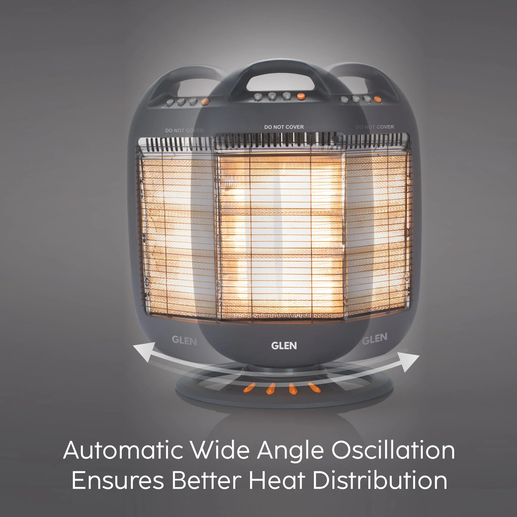 Glen HA7017 HL BL Electric Halogen Room Heater with 3 Heat Settings Grey/Black Mahajan Electronics Online