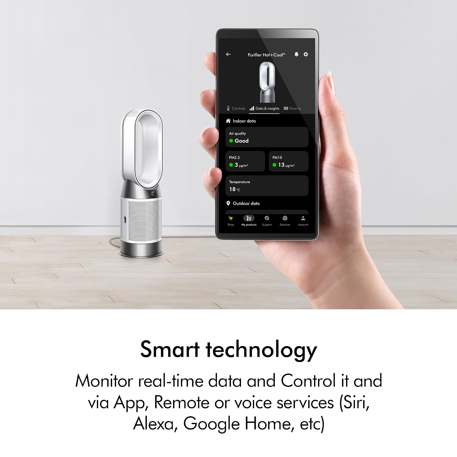Dyson Air Purifier Hot+Cool HP11 | 3 in 1- Heater, fan & purifier | Removes 99.95% of allergens & pollutants PM 0.1 | Control via remote, App, voice assistants | 2 Year Warranty Dyson