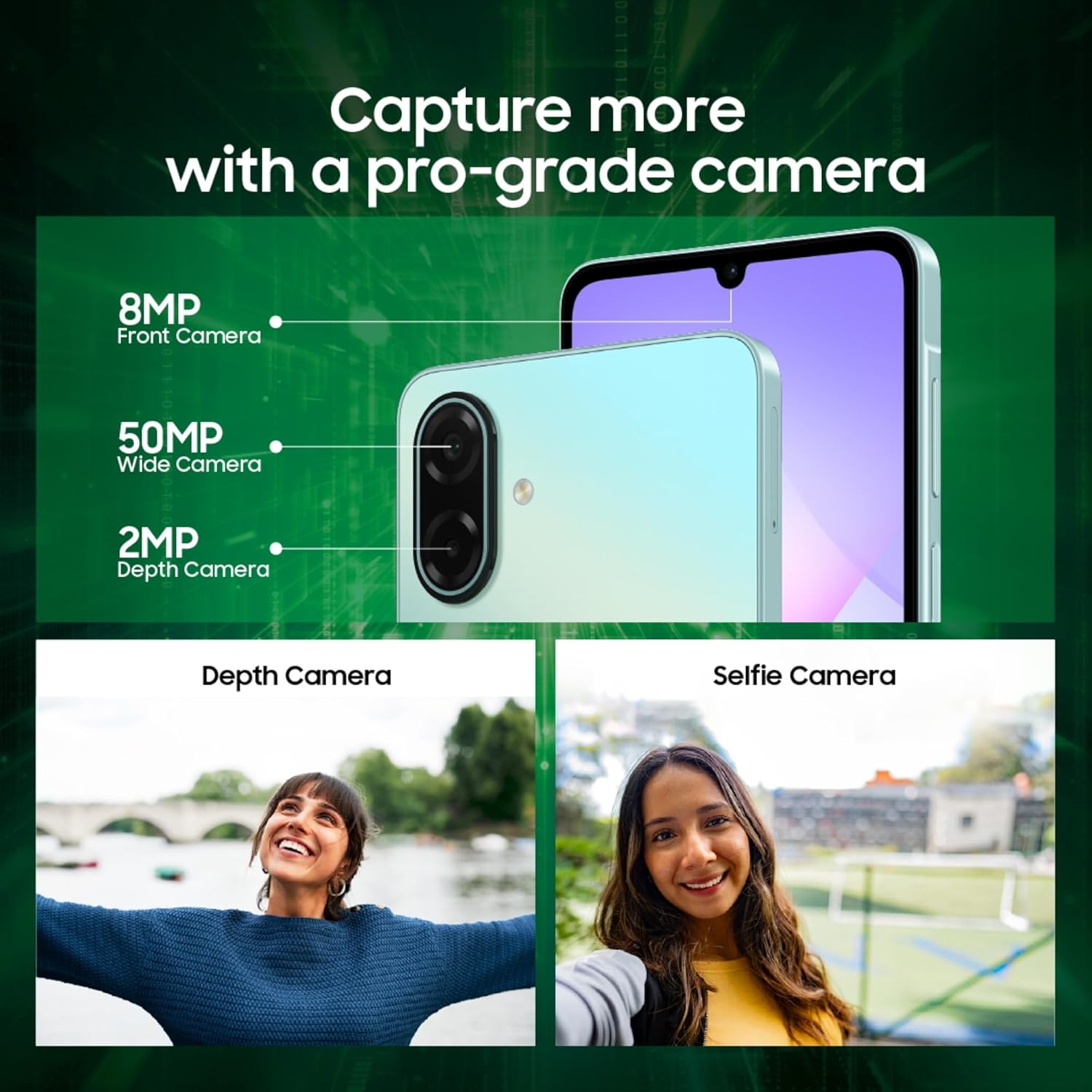 Samsung Galaxy A07 5G Smartphone (Light Green, 4GB RAM, 128GB Storage) | 120Hz Refresh Rate | Massive 6000mAh Battery | 50MP True Dual Camera | 6 Gen OS Upgrades | Knox Vault Mahajan Electronics Online