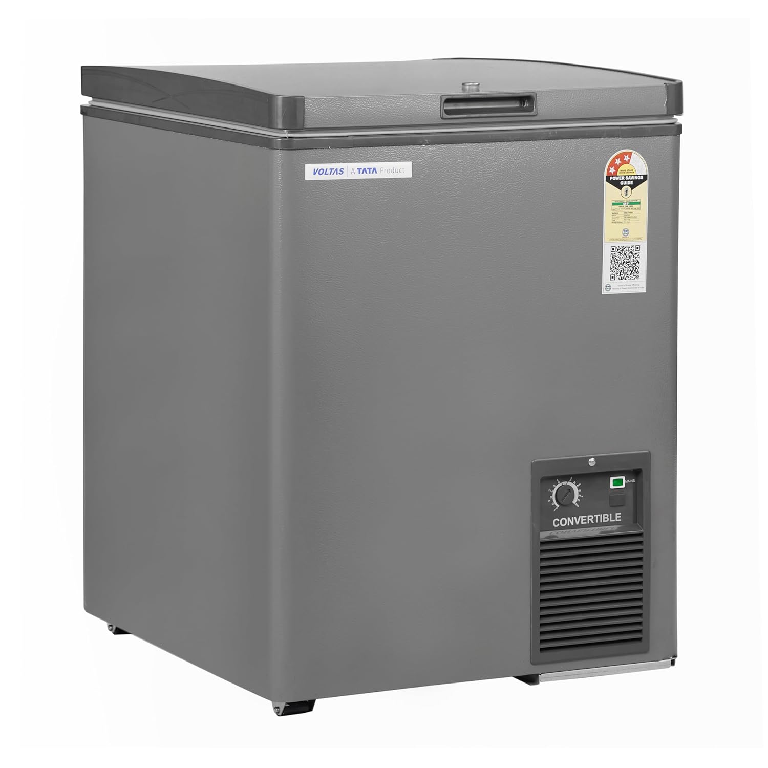 Voltas CVF120SA3-P1-GW 114 litre, 3 star Direct Cool Single Door Freezer, (Convertible Technology, White and Grey) Mahajan Electronics online