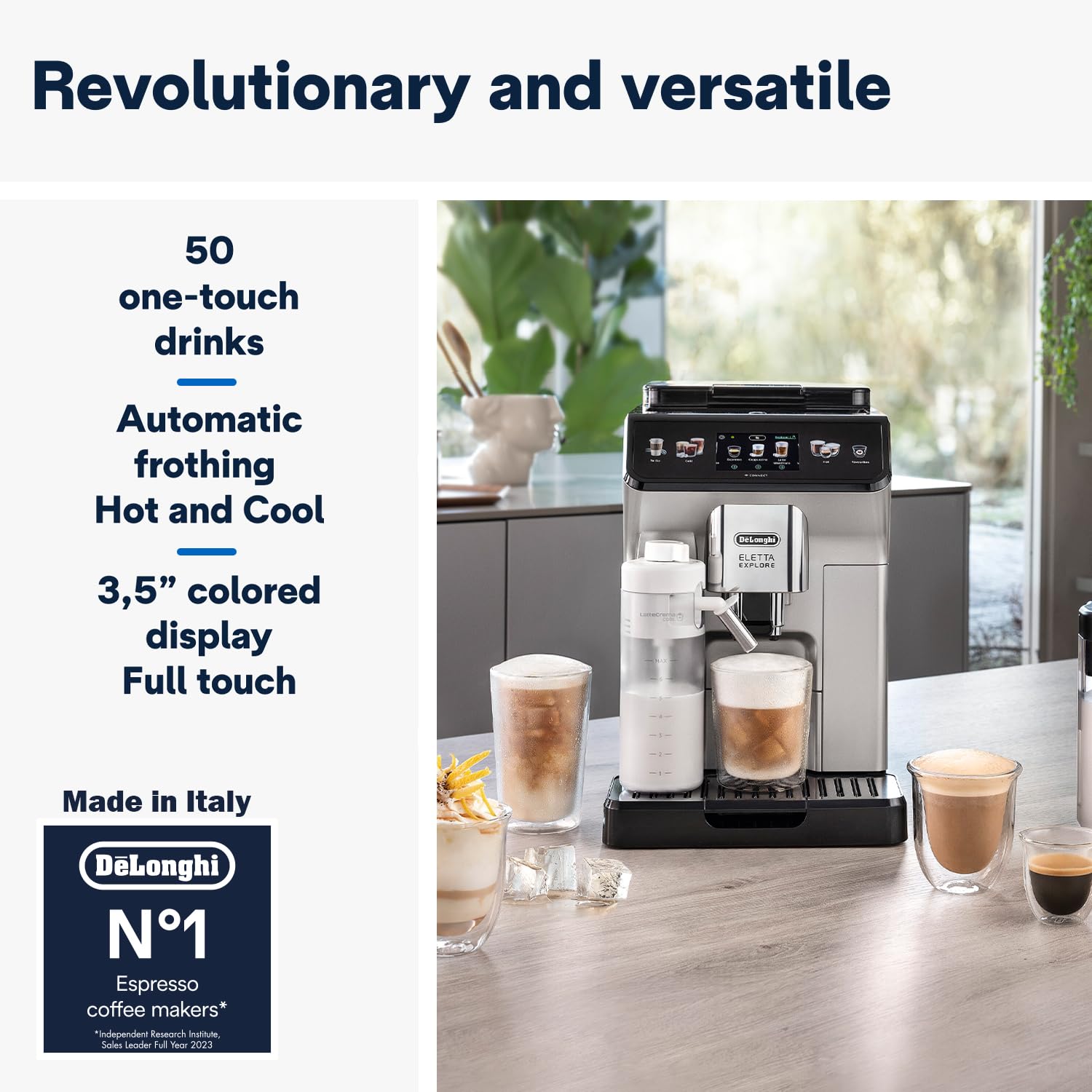 De’Longhi Eletta Explore ECAM450.65.S | Bean-to-Cup Coffee Machine | 50+ Hot & Cold Drinks | Cold Brew in 5 Mins