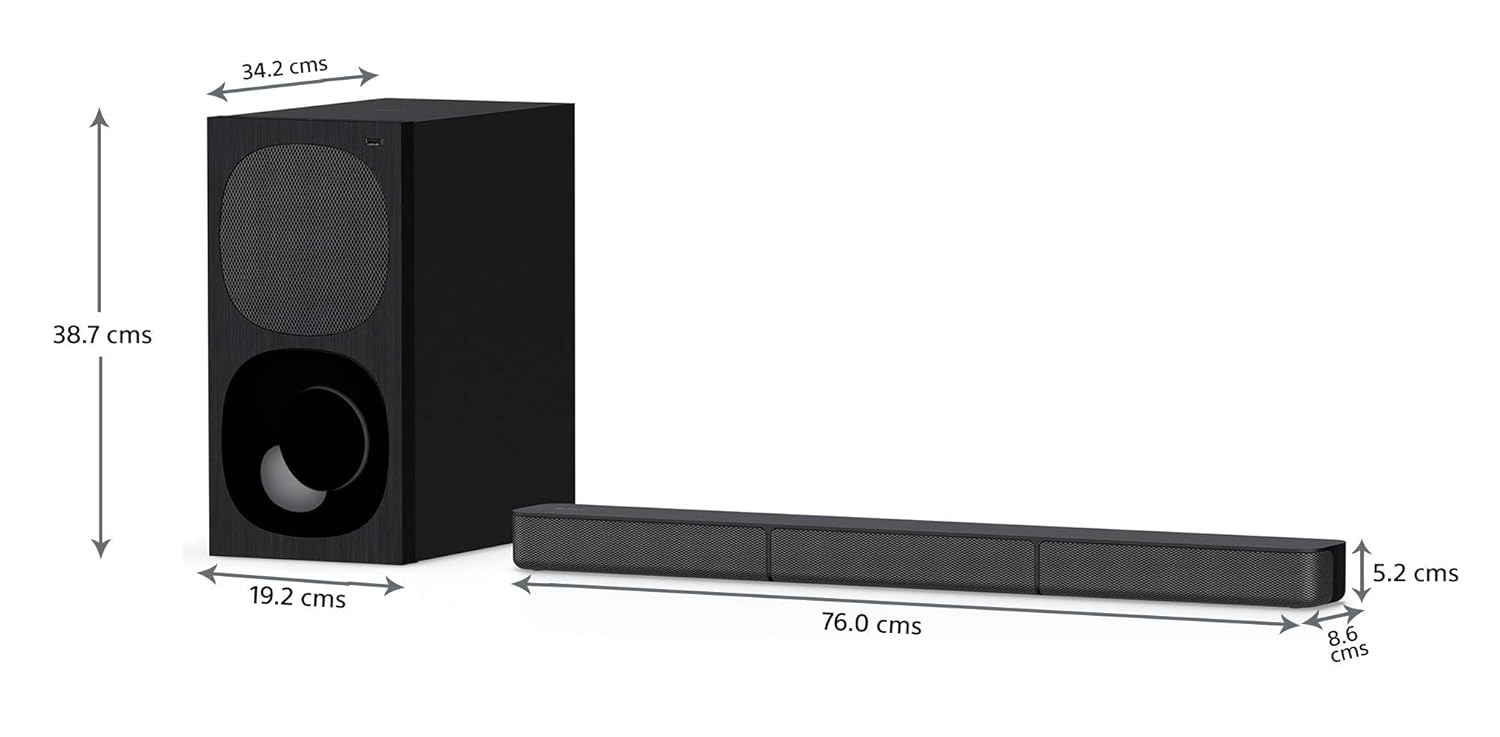 Sony HT-S20R Real 5.1ch Dolby Digital Soundbar for TV with subwoofer and Compact Rear Speakers, 5.1ch Home Theatre System (400W,Bluetooth & USB Connectivity, HDMI & Optical connectivity) Mahajan Electronics Online