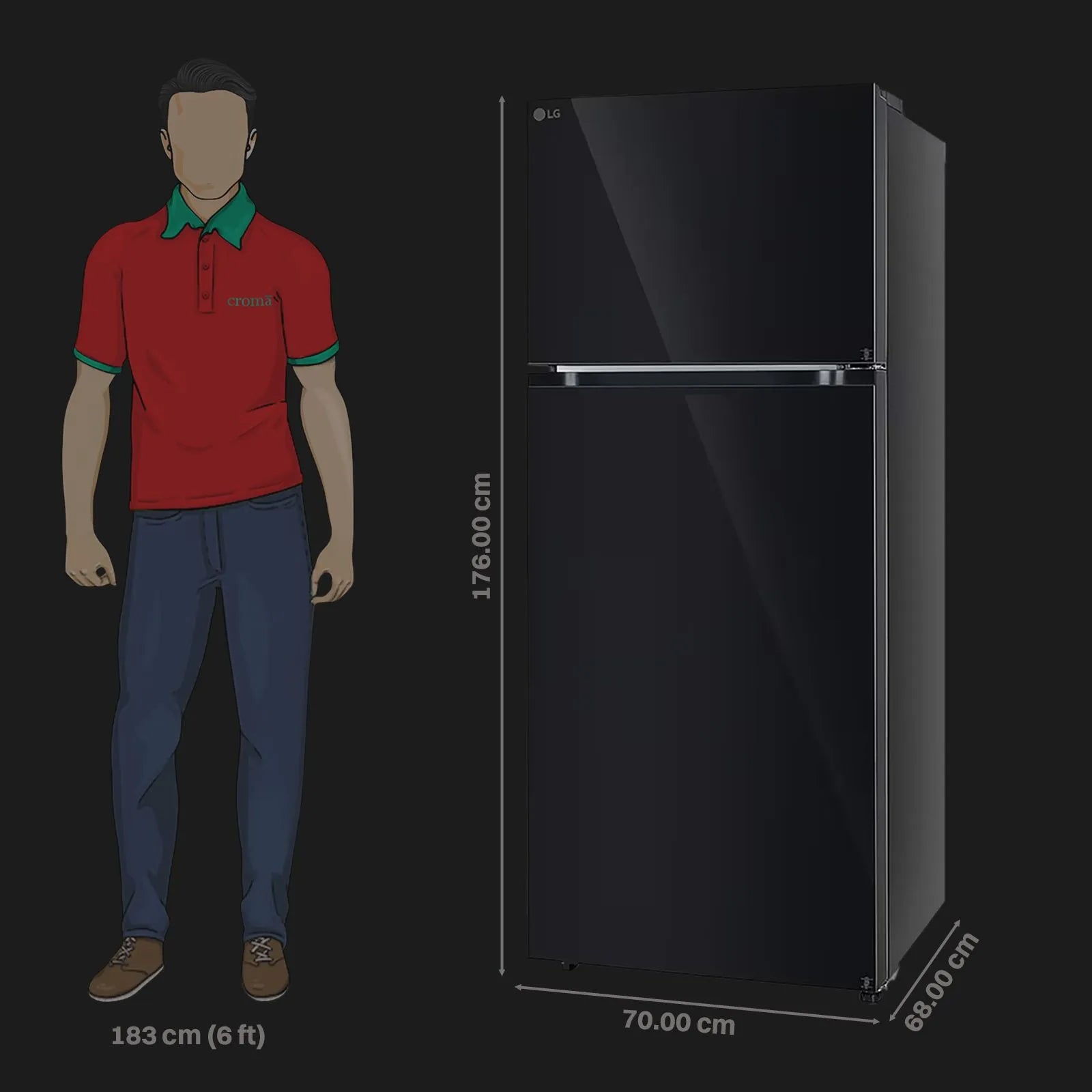 LG GL-S422SBMY 398 Litres 2 Star Frost Free Double Door Convertible Refrigerator with Smart Diagnosis ( Black Mirror) Mahajan Electronics Online