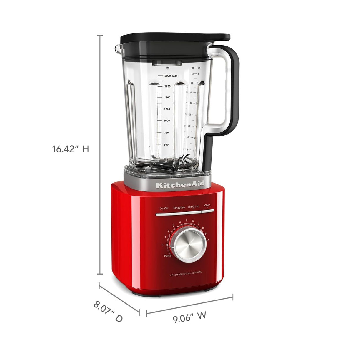 KitchenAid K200 Pure Power Blender, 2L BPA-Free Plastic Jar, Variable Speed Control with 10 Speeds, Smoothie, Ice Crush & Clean Cycle, Empire Red KitchenAid