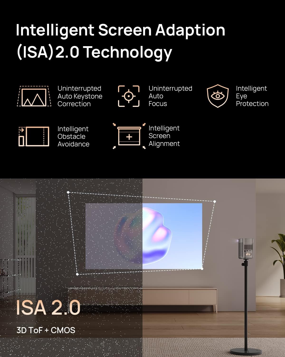 XGIMI MoGo 2 Pro 1080P Full HD Portable Projector, Mini Projector with WiFi and Bluetooth, Android TV 11.0, 400 ISO Lumens, 2X8W Speakers, Supports 4K, Auto Focus, Object Avoidance & Screen Adaption Mahajan Electronics Online