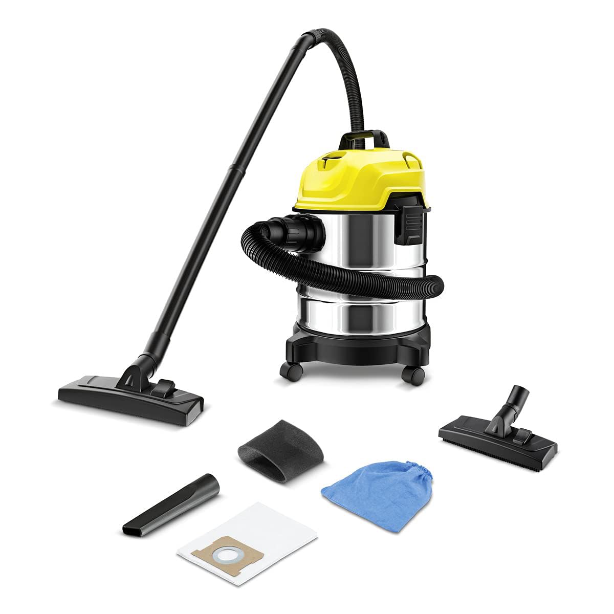 KARCHER  WD 1s Classic Kap-Multi-Purpose Vacuum Cleaner, Yellow,18 Liter, Cartridge-Online Mahajan Electronics