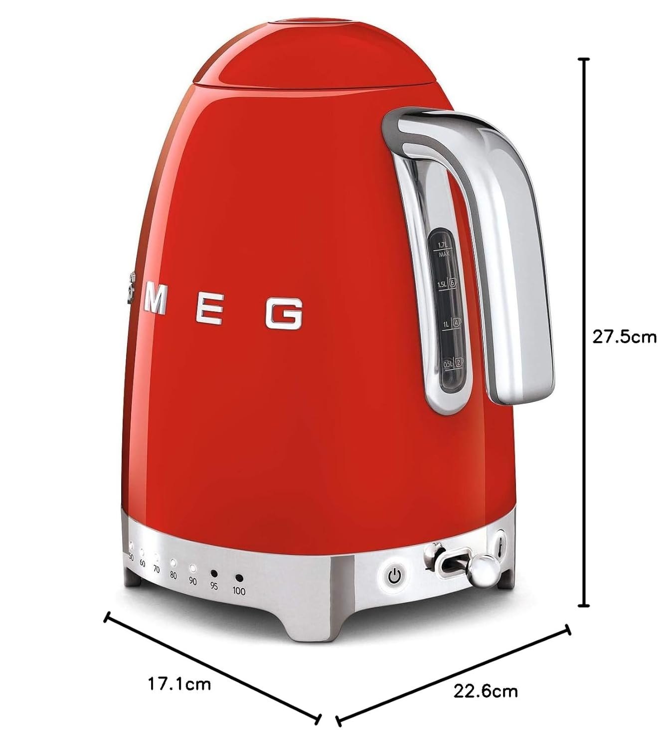 SMEG KLF04RDEU Variable temperature kettle Red 50's Style Aesthetic Mahajan Electronics