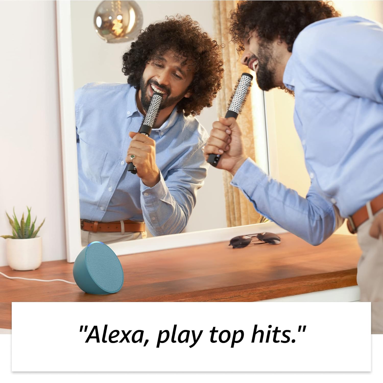 Amazon Echo Pop| Smart speaker with Alexa and Bluetooth| Full sound, balanced bass, crisp vocals| Purple Amazon