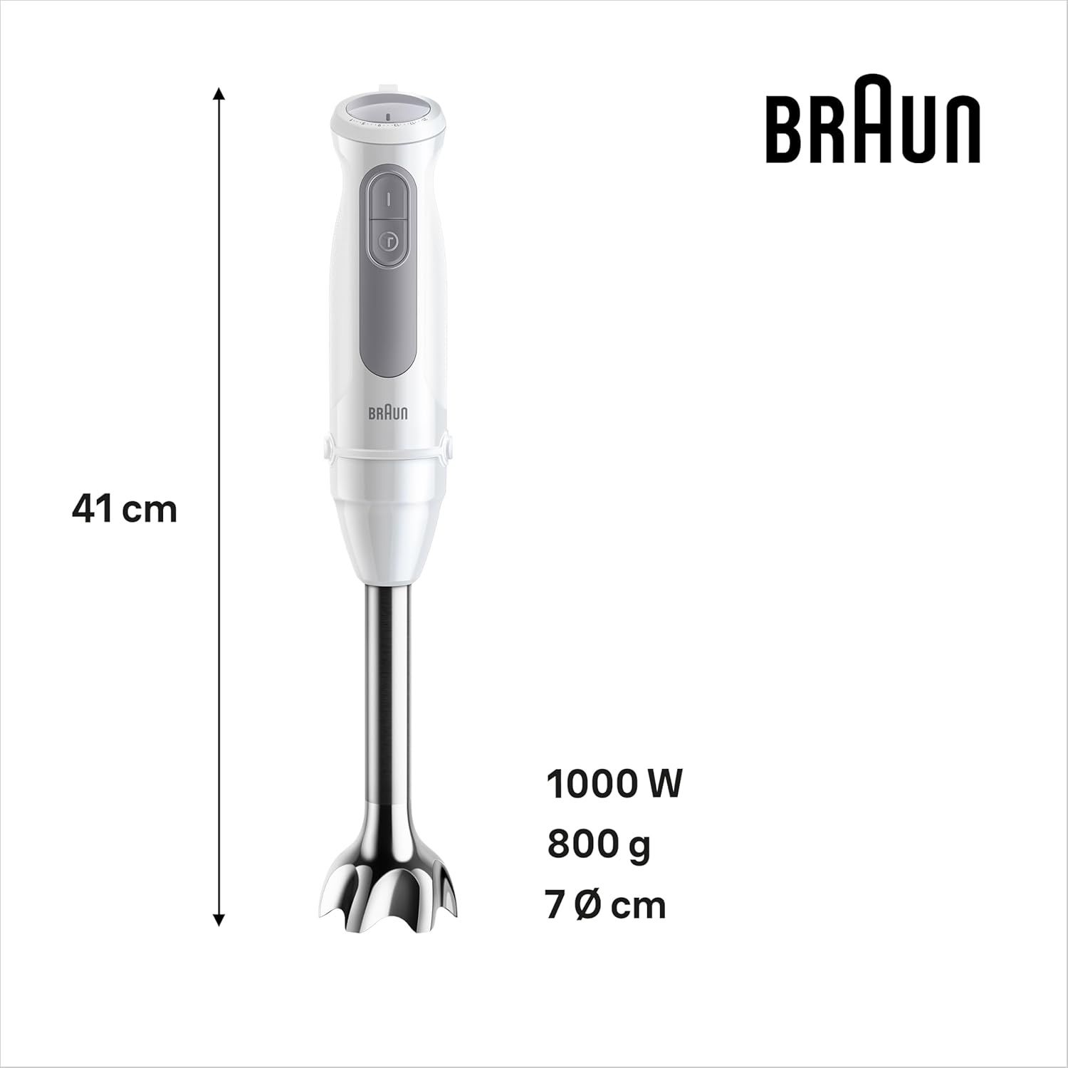 Braun MQ50236M MultiQuick 5 Hand Blender 1000W with Beaker, 500ml Chopper, Whisk, PowerBell VPlus, 21 Speeds, SplashControl for Chopping, Masala Grinding, Chutney, Puree, Smoothie, Soup, Shake Mahajan Electronics Online