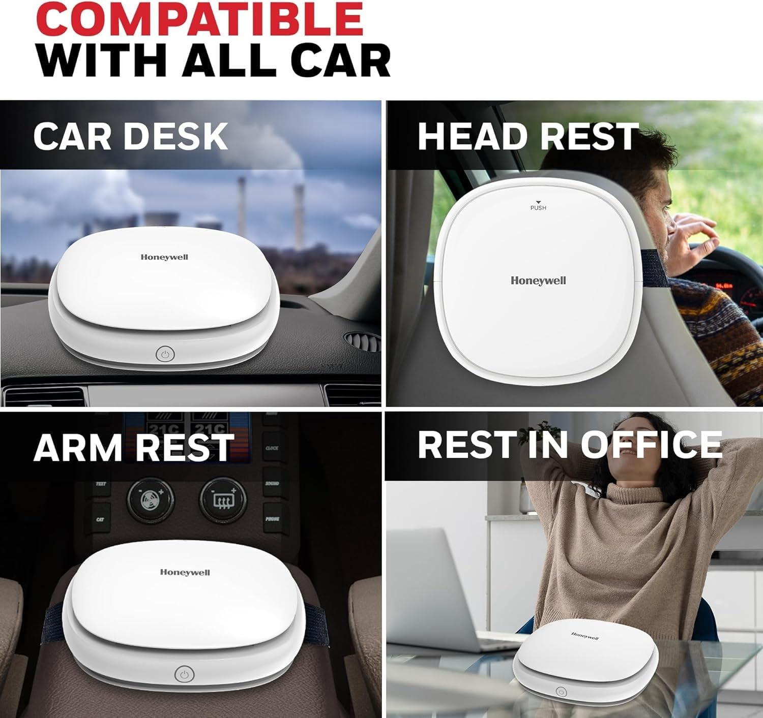 shop Honeywell Move Pure3 Car Air Purifier Hepa Filter Ionizer