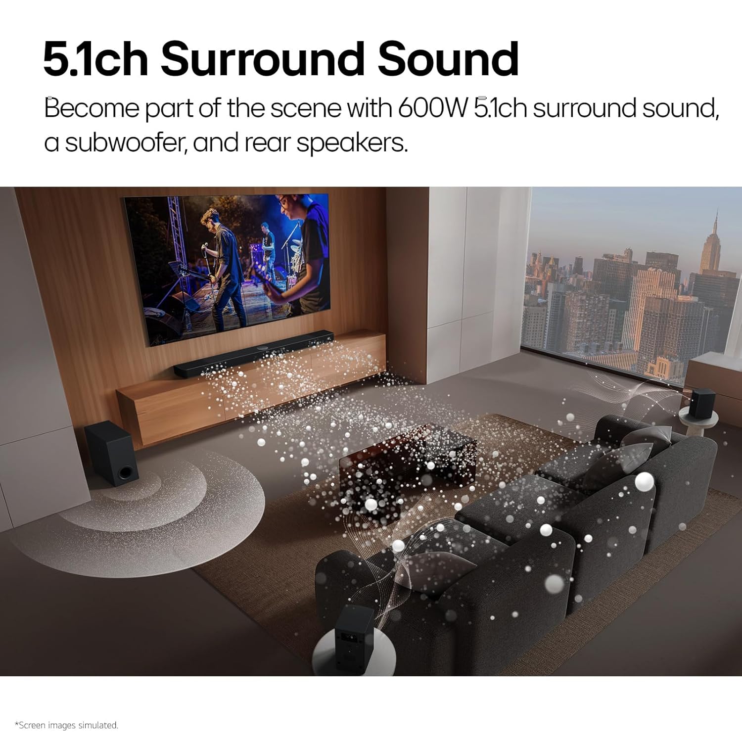 LG S65TR 600W 5.1 Channel Dolby Digital, Wireless Subwoofer & Rear Speaker with Built-in Receiver, AI Sound Pro Home Theater Soundbar with HDMI, USB & Bluetooth Connectivity (Black) Mahajan Electronics Online