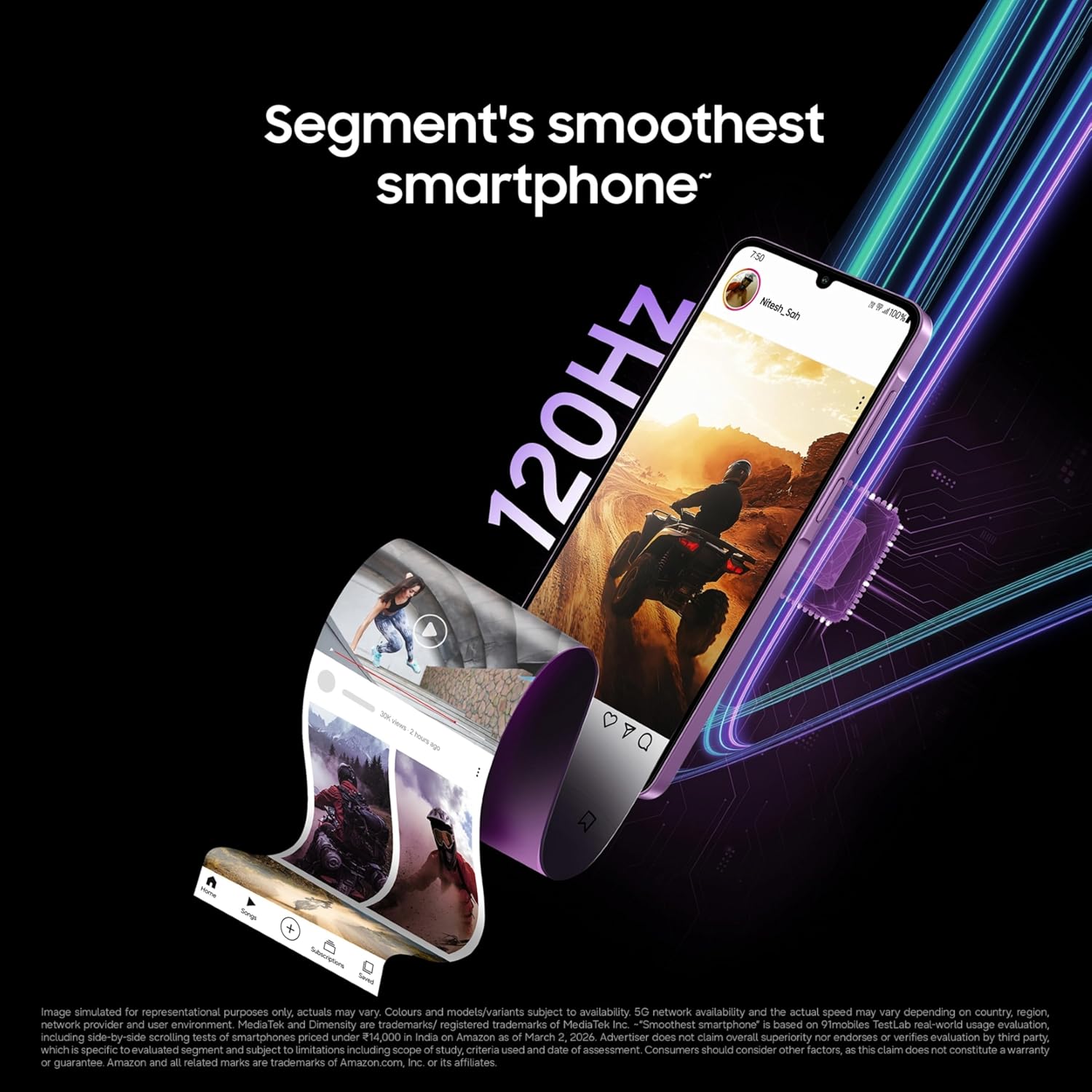 Samsung Galaxy M17e 5G Mobile (Vibe Violet, 4GB RAM, 128GB Storage) | Smoothest 120 Hz Refresh Rate| Monster 6000 mAh Battery | IP54 | 6 Gen OS Upgrades | AI | Gemini Live | Without Charger Mahajan Electronics Online
