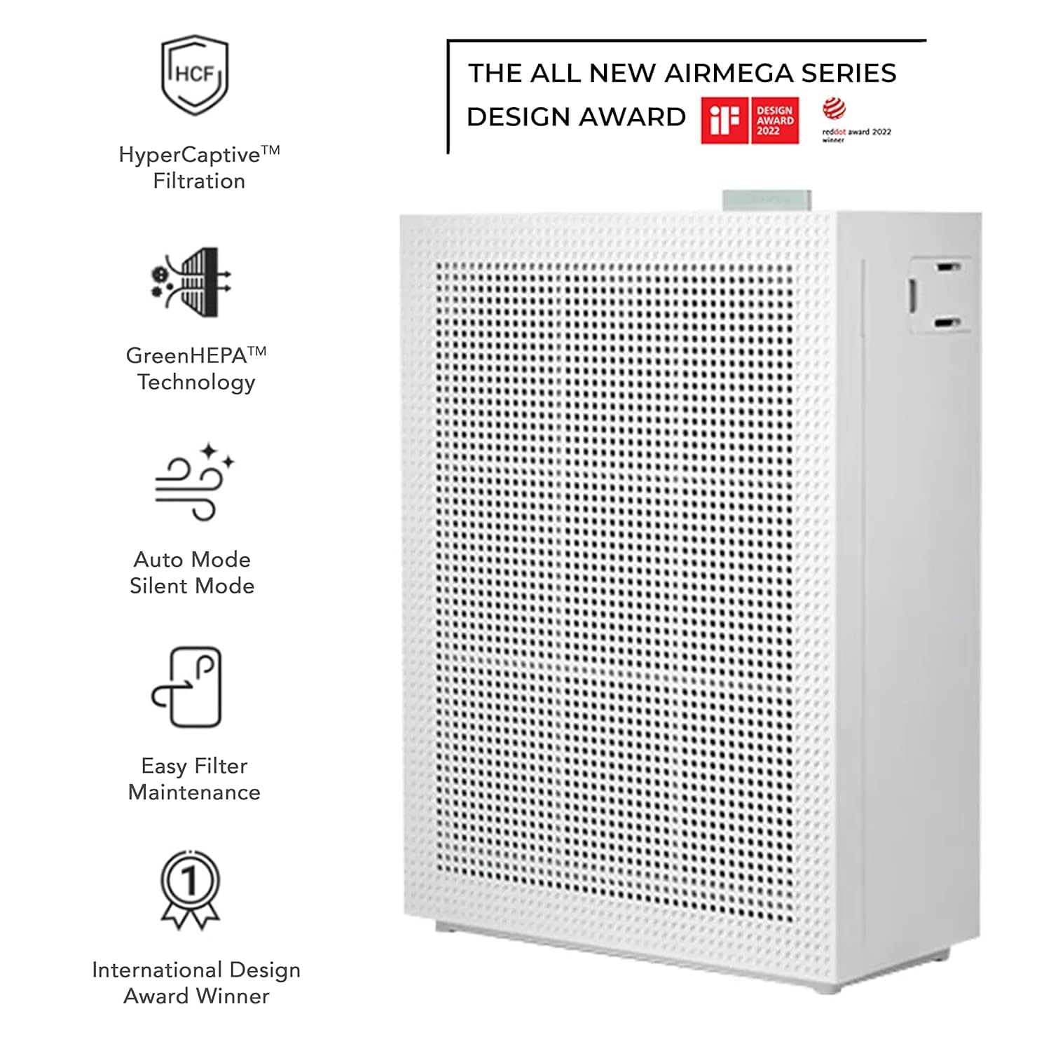 Coway Airmega 150 (Ap-1019C) Air Purifier For Home,Longest Filter Life 8500Hrs (Approx. 1.5-2 Yrs),Anti-Virus True Hepa Filter (H13),Kills Allergies,Virus,Germs & Pm 0.01 With 99.999% Efficiency,White Mahajan Electronics Online