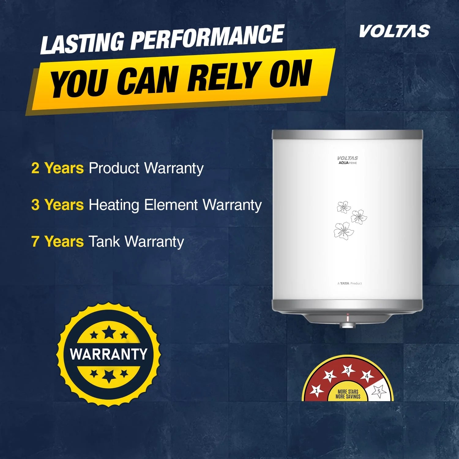 Voltas Aqua Prime 4 Star Water Heater - 15L (2000 W) 4610035 Mahajan Electronics Online
