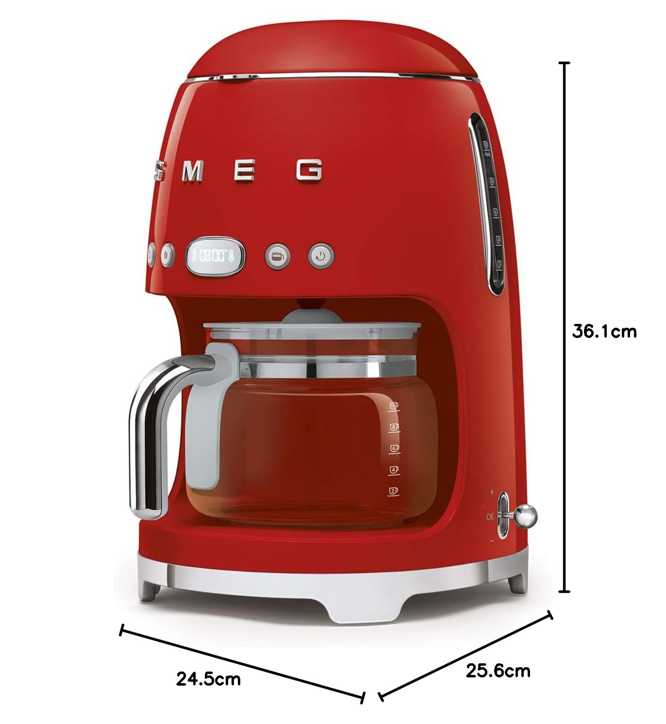 Smeg DCF02RDEU Coffee Machine - 11+ - Filter Coffee Machine Drip Coffee Machine DCF02RDEU  50's Style Aesthetic Mahajan Electronics Online