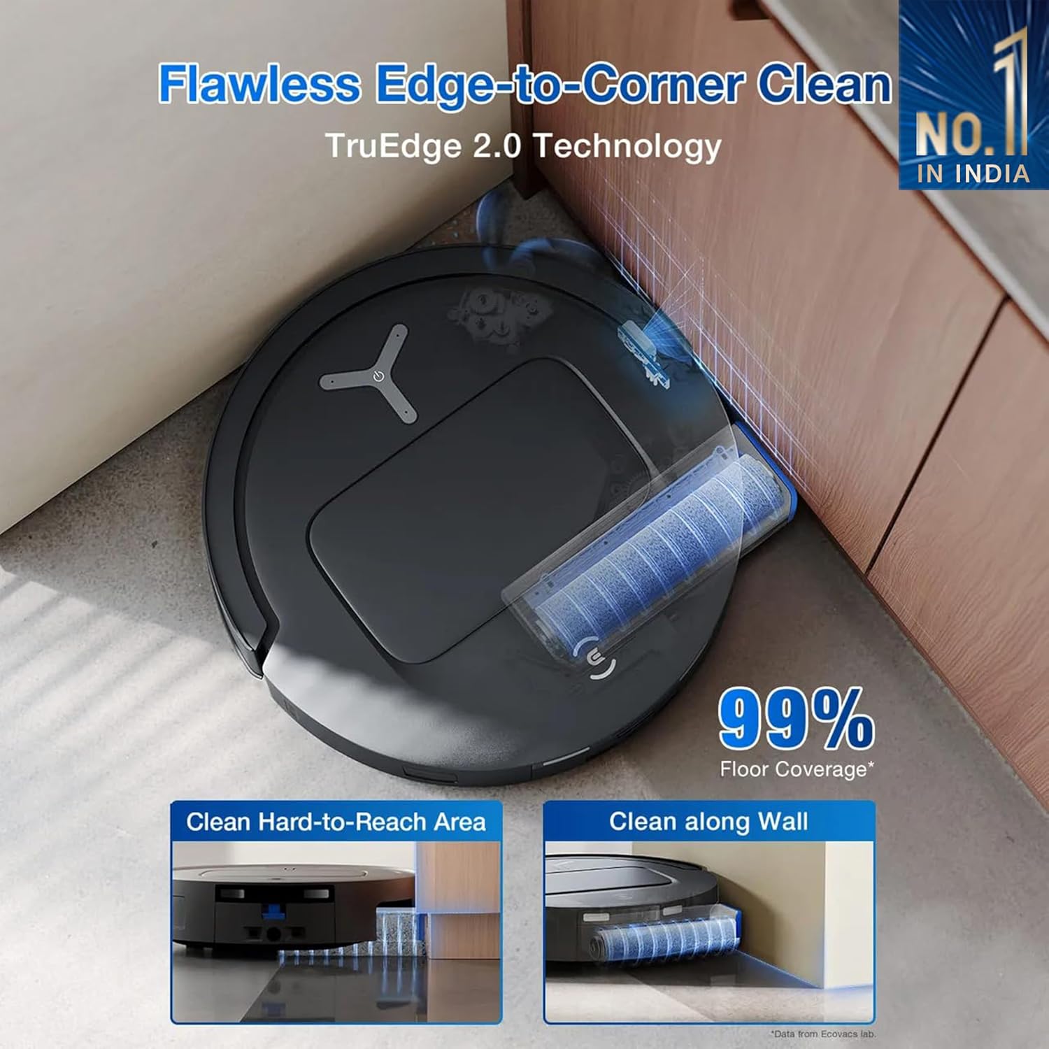 ECOVACS DEEBOT T80 Omni 2 in 1 Robot Vacuum Cleaner & Mop, 2025 New Launch, 18000 Pa, 6400 mAh Battery, OZMO Roller Real-Time Mop Washing, Self-Emptying, Hot Air Drying, AI ReMop 2.0, ZeroTangle 3.0 Mahajan Electronics Online