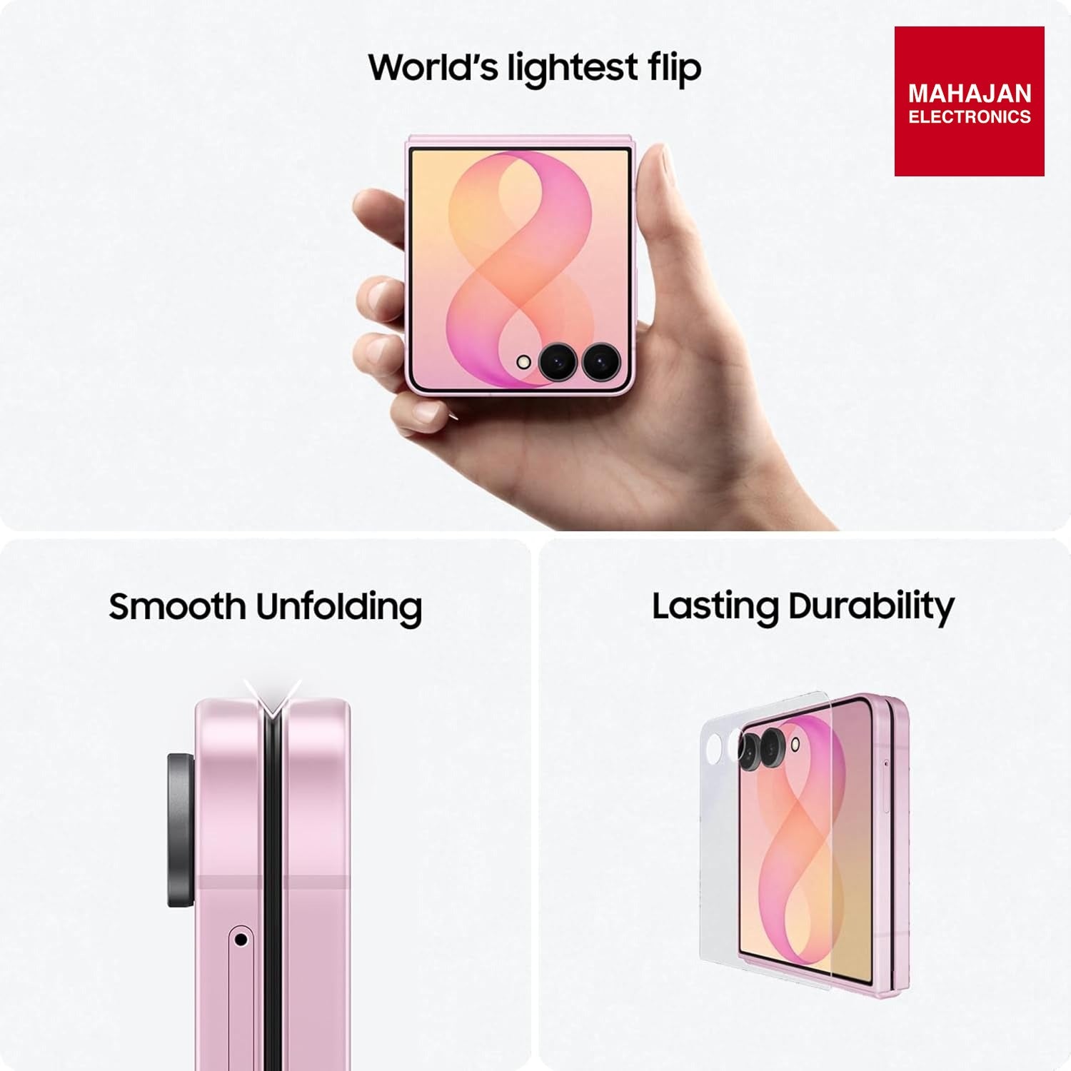 Samsung Galaxy Z Flip8 5G Smartphone with Galaxy AI (Graphite, 12GB RAM, 256GB Storage), Hands Free Selfie Camera, Customizable FlexWindow, 4300mAh Battery, Now Brief, Photo Assist Samsung