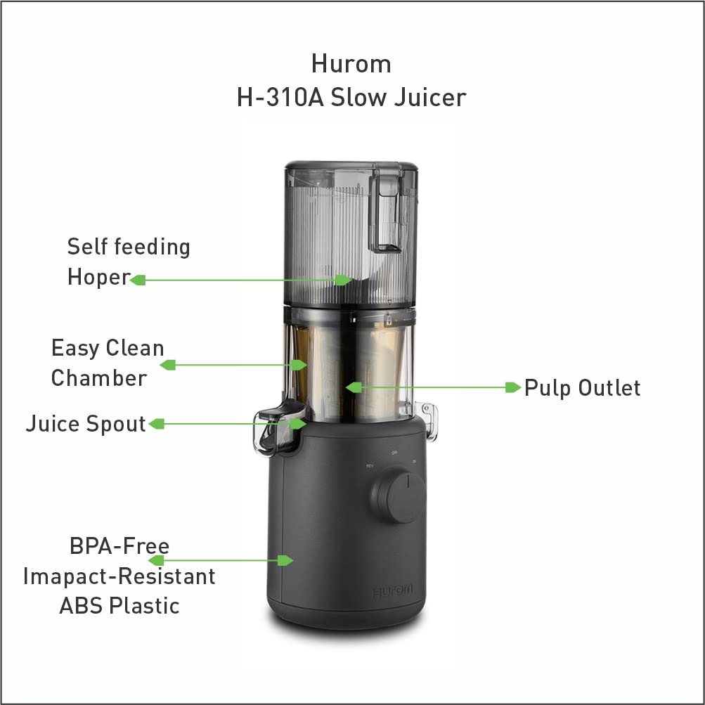 Hurom H310A Slow Masticating Juicer (H310A Charcoal) - Mahajan Electronics Online