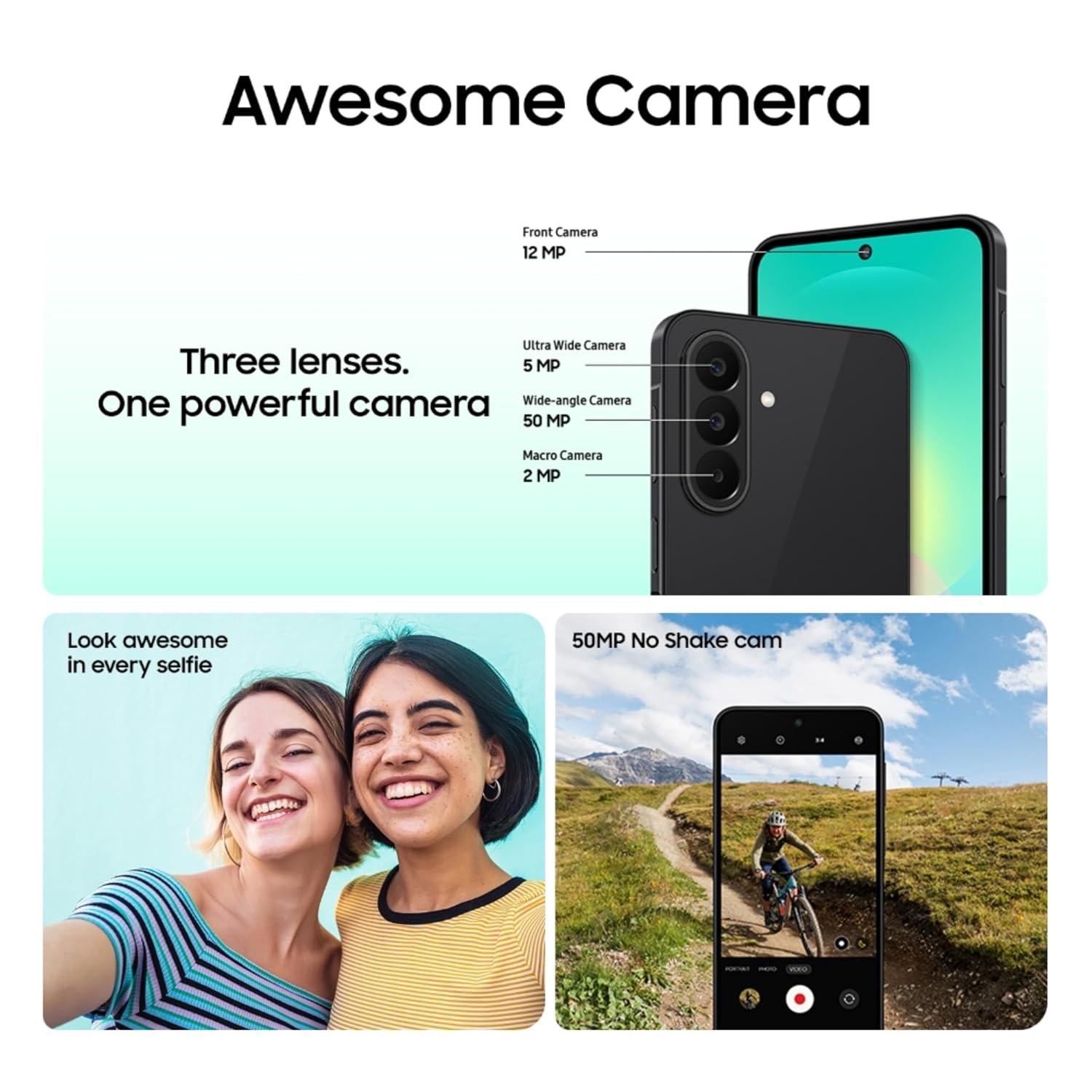 Samsung Galaxy A27 5G Mobile (Black, 6GB RAM, 128GB Storage) | Smoothest 120 Hz Refresh Rate IP54 | 6 Gen OS Upgrades Samsung