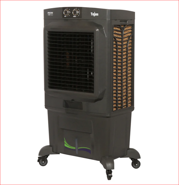 Voltas Tejas 85 Litre Desert Air Cooler with Honeycomb Cooling Pads, Metal  Fan, Inverter Compatibility and Heavy Duty Wheels (Made in India)
