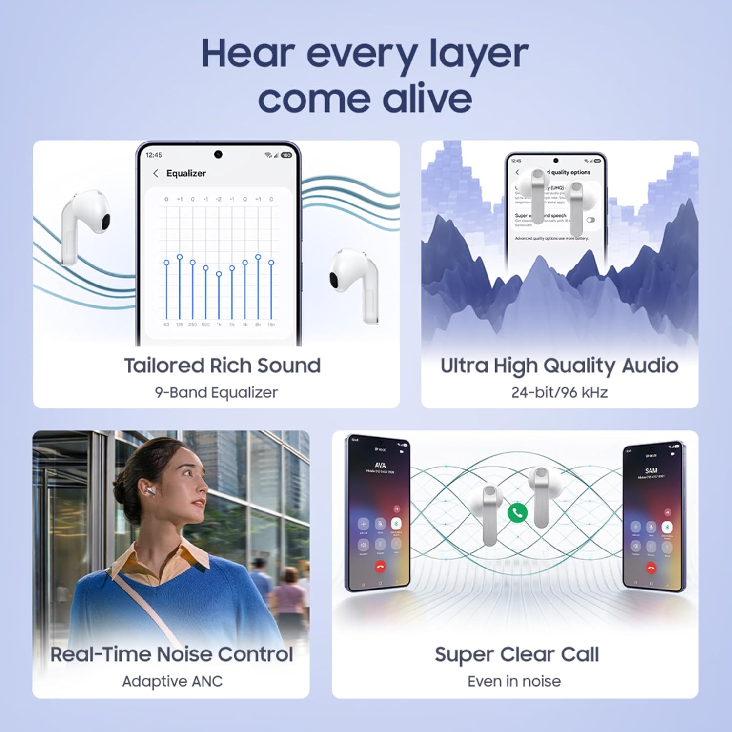 Samsung Galaxy Buds4 (White) in-Ear Wireless Earbuds with Hi-Fi Audio | Adaptive ANC and EQ 2.0 | 360-Audio | Live Translation | Head Gesture Control | IP54 Mahajan Electronics Online