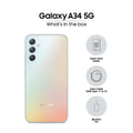 Samsung Galaxy A34 5G (Awesome Silver, 8GB Ram, 128GB Storage) | 48 MP No Shake Cam (OIS) | IP67 | Gorilla Glass 5 | Voice Focus | Without Charger - Mahajan Electronics Online