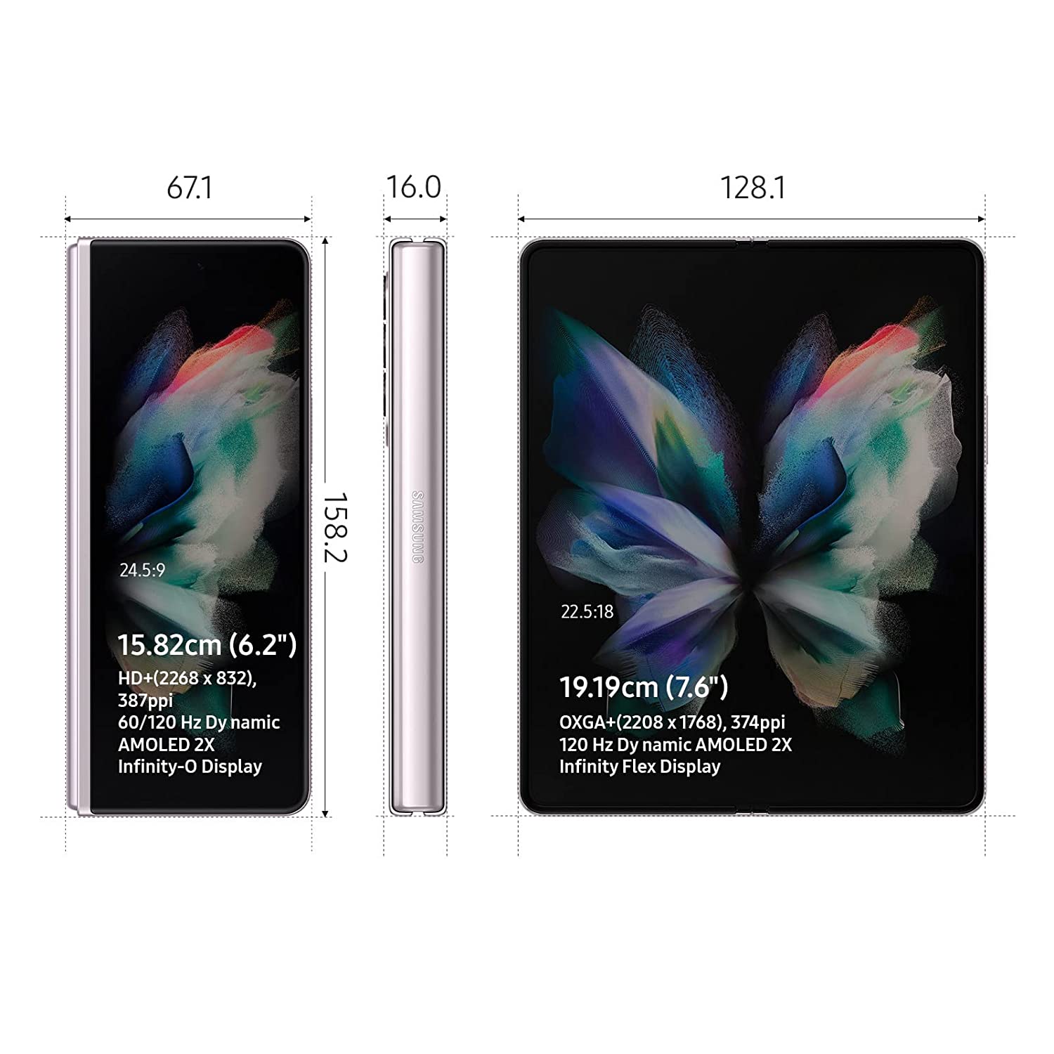 Samsung Galaxy Z Fold3 5G (Phantom Silver, 12GB RAM, 256GB Storage) FREE 25W Travel Adaptor (Worth 1699/-) - Mahajan Electronics Online