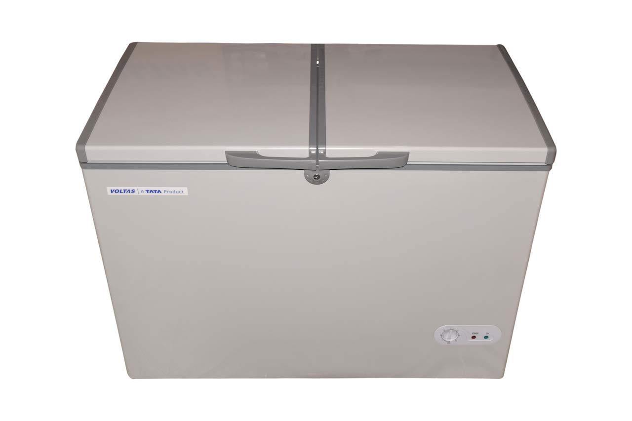 Voltas 320 DD Double Door Deep Freezer, 320 Liters, Grey Covertible - Mahajan Electronics Online