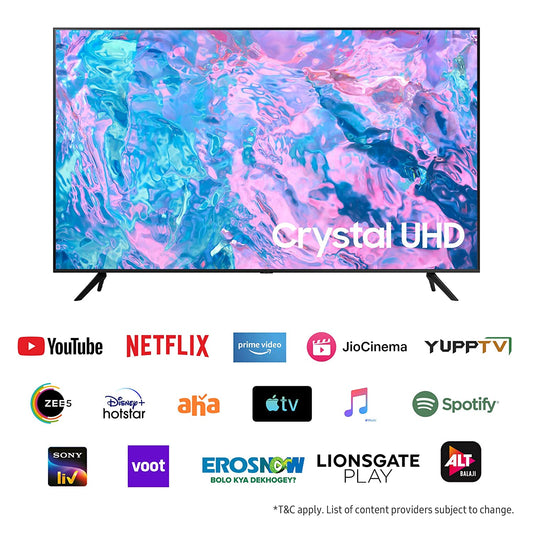 Samsung 108 cm UA43CU7700KLXL (43 inches) 4K Ultra HD Smart LED TV (Black) - Mahajan Electronics Online