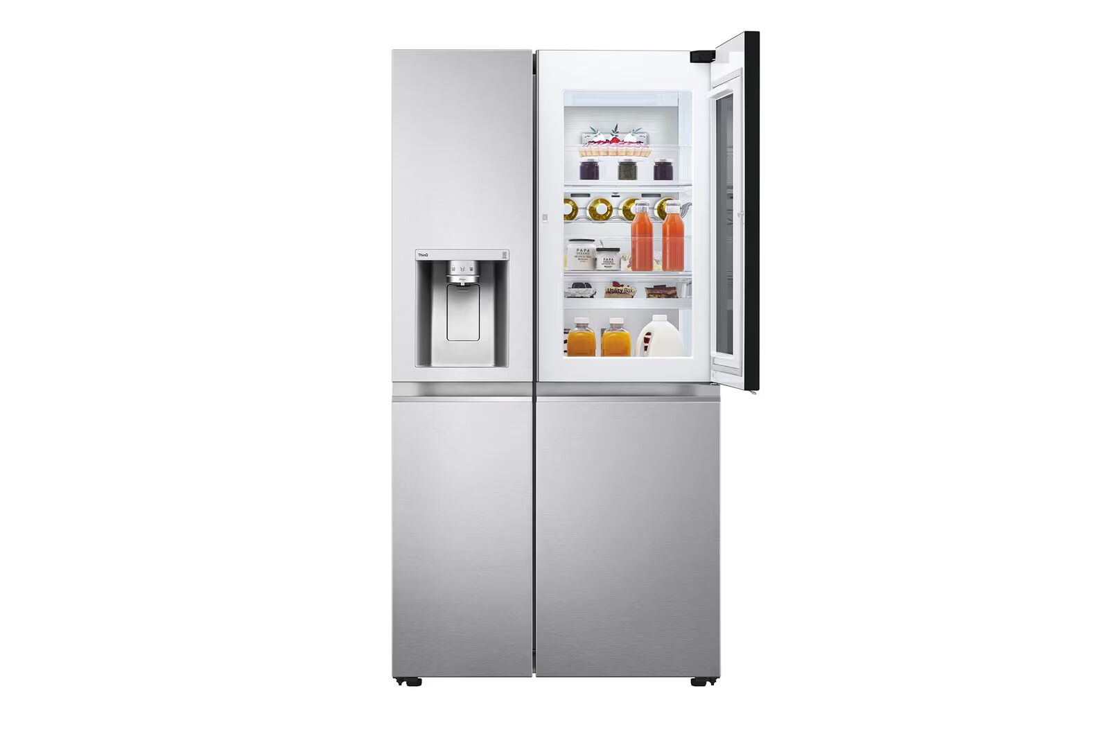 LG GL-X257ABS3 630L Side-by-Side Refrigerator, InstaView, Noble Steel, 3 Star Mahajan Electronics online