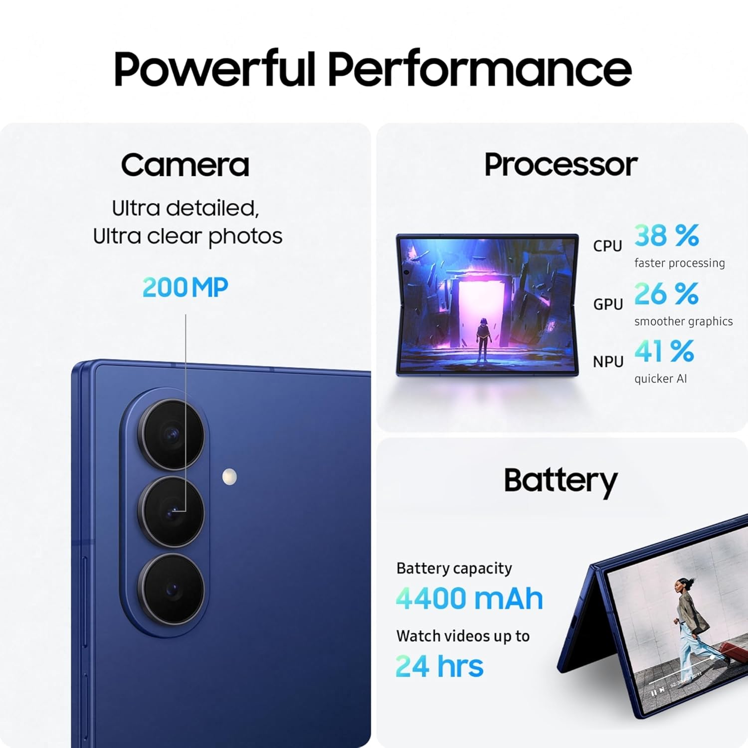 Samsung Galaxy Z Fold7 5G Smartphone with Galaxy AI (Blue Shadow, 12GB RAM, 256GB Storage), Ultra Sleek Design with 200MP Camera, Powerful Snapdragon 8 Elite, Google Gemini Mahajan Electronics online