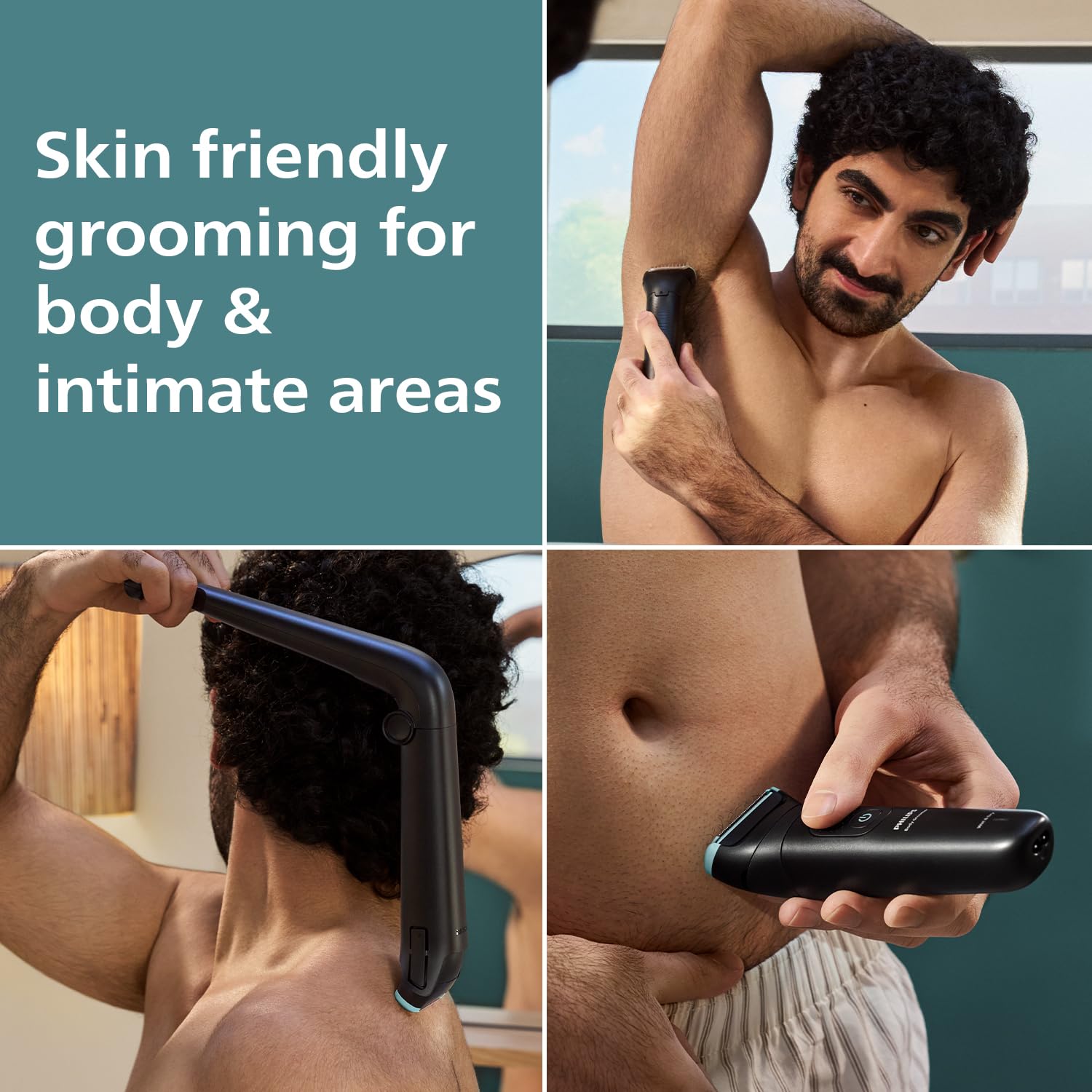 Philips BG5475 Body & Balls Trimmer for Men Private Parts | Back Attachment | Clinically Tested on Sensitive Skin | Skin Safe Intimate Grooming | 100% Showerproof | 100min runtime | 5yrs* Warranty Philips