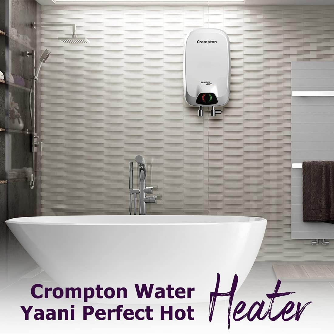 Crompton Rapid Jet 5-L Instant Water Heater with Advanced 4 level Safety (White) Mahajan Electronics Online