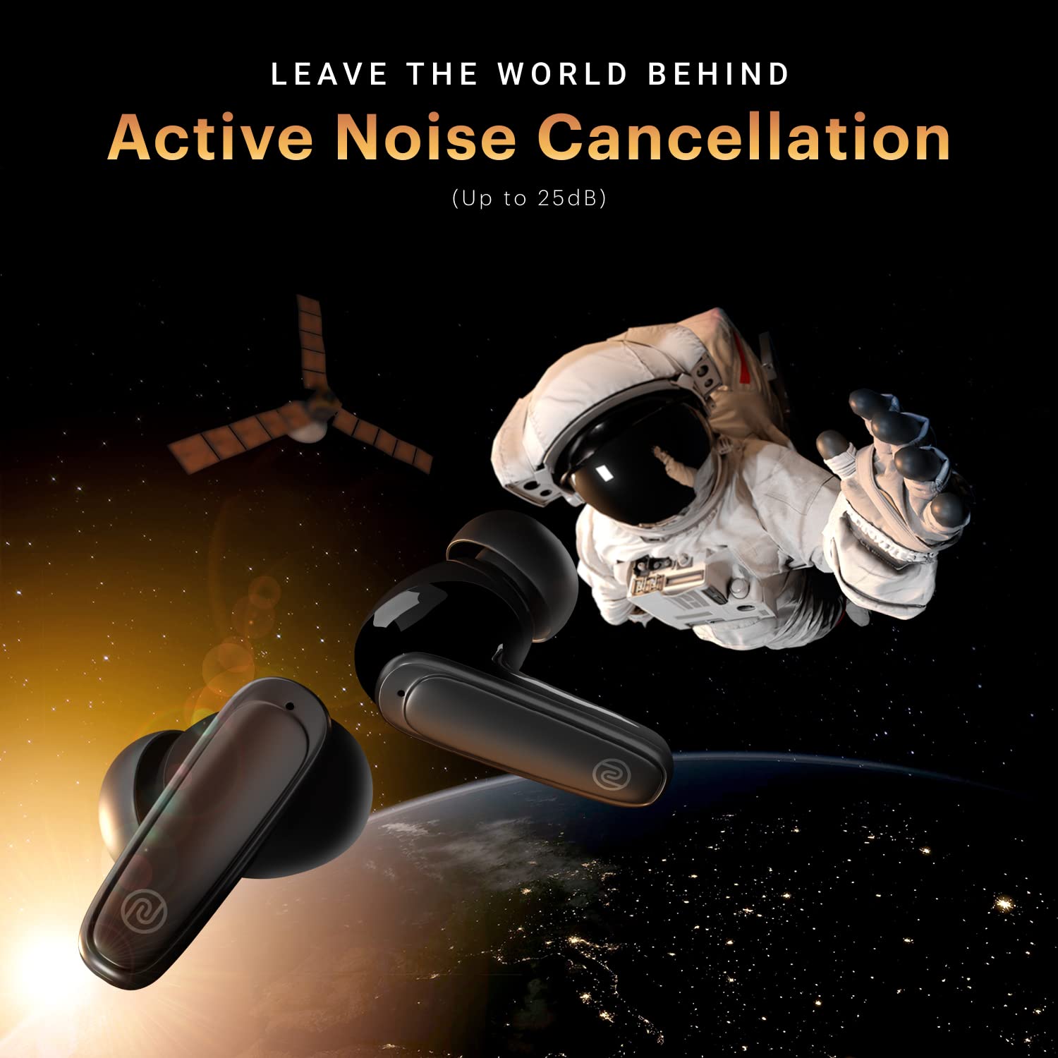 Noise Newly Launched Buds X Truly Wireless in-Ear Earbuds with ANC(Upto 25dB), 35H Playtime, (Carbon Black) - Mahajan Electronics Online