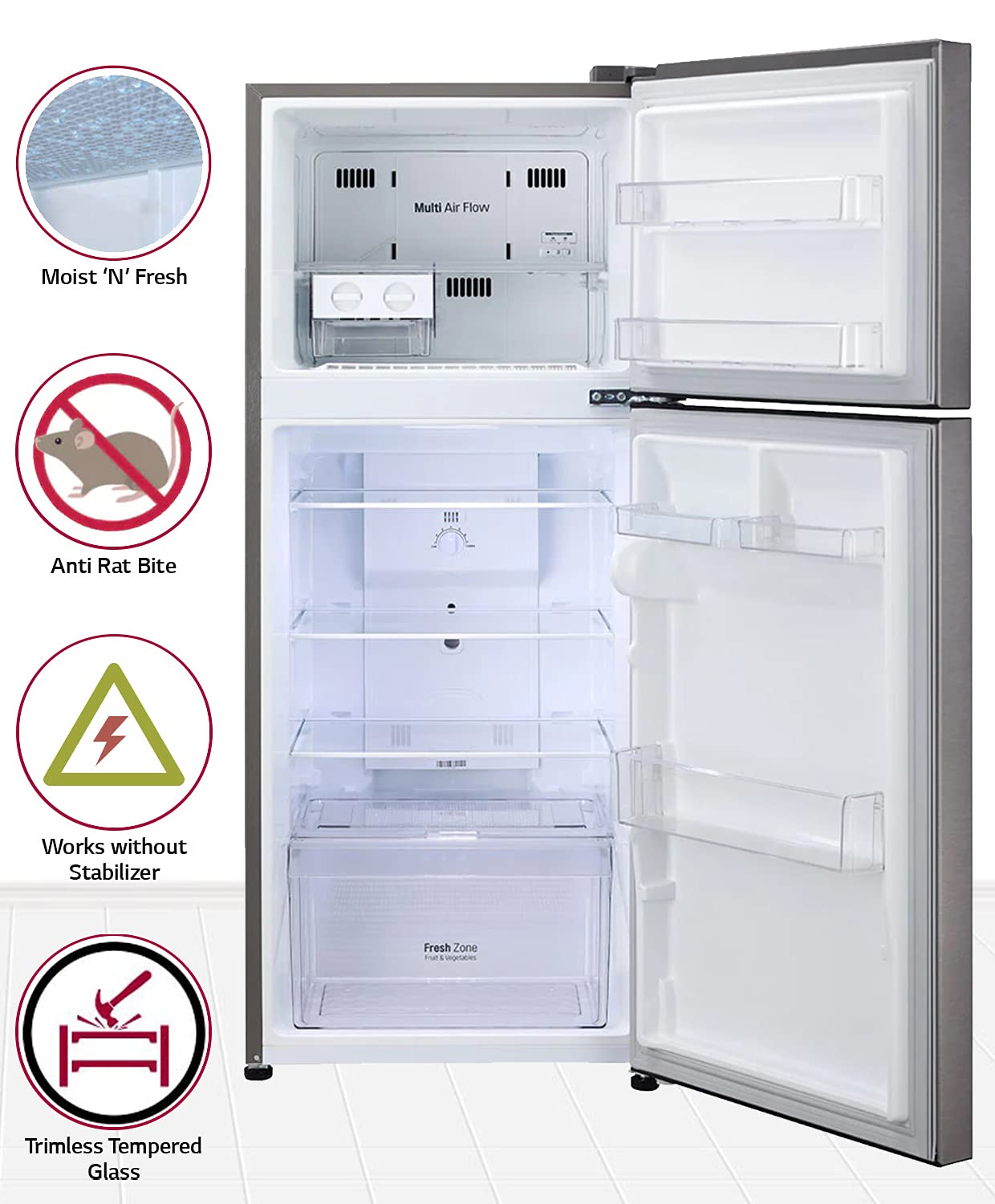 LG GL-N292DDSY 260 L 2 Star Inverter Frost-Free Double Door Refrigerator Mahajan Electronics Online