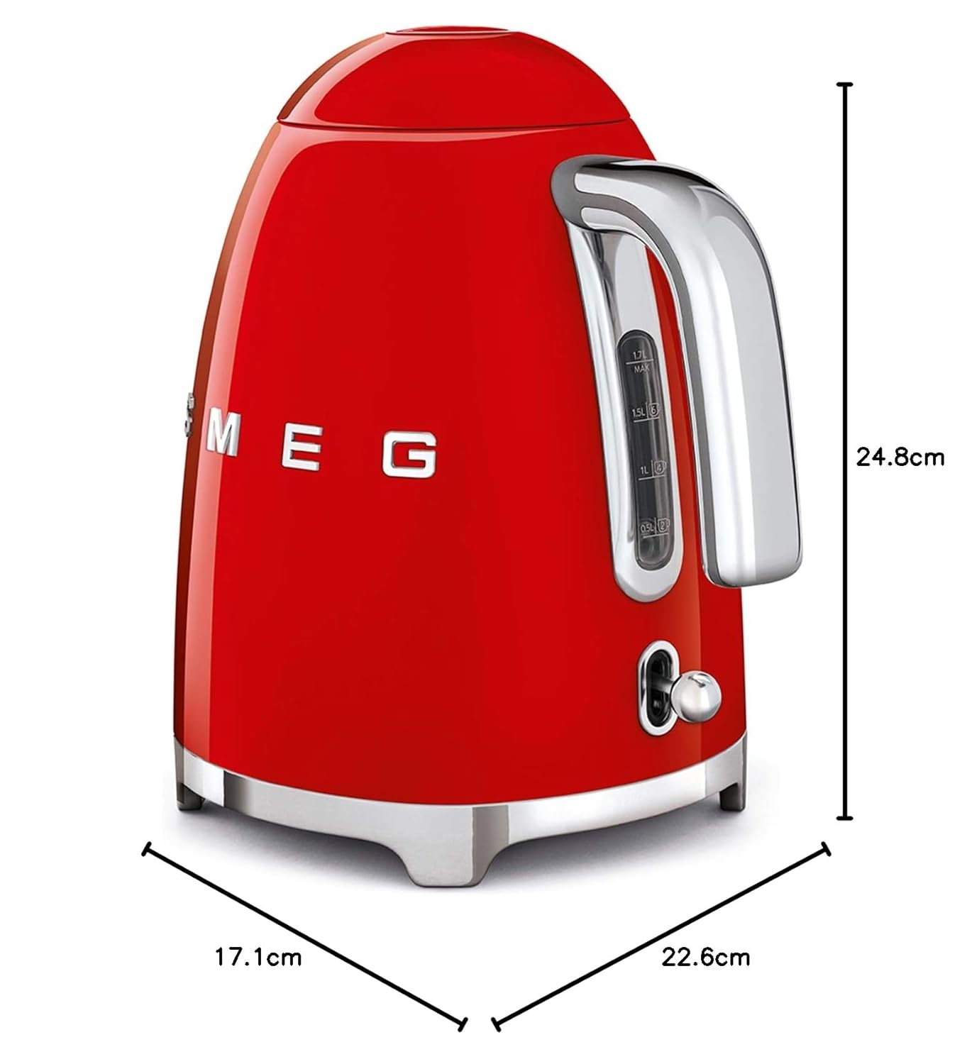 Smeg KLF03RDEU Electric Kettle  2400w 50's Style Aesthetic Red Mahajan Electronics Online