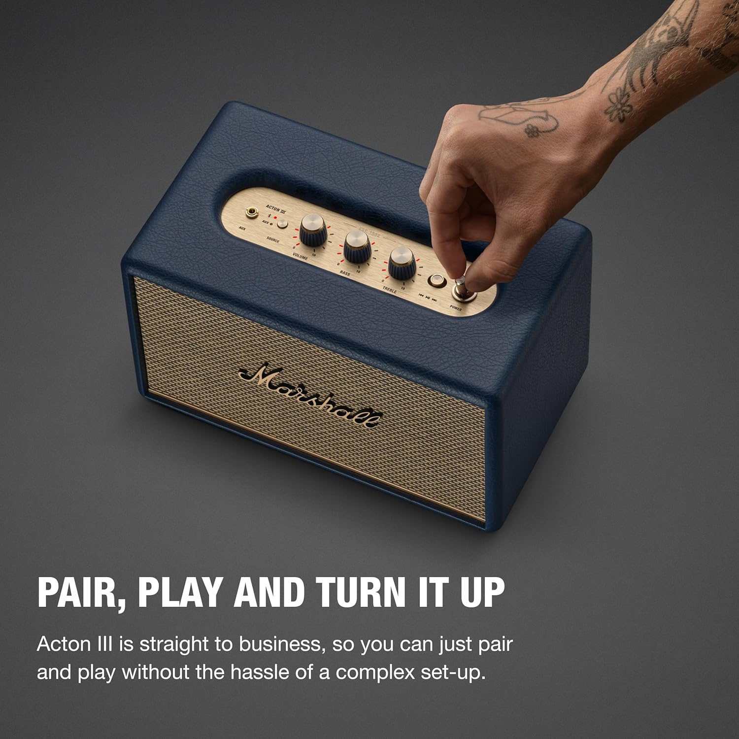 Shop Marshall Acton III Blue Bluetooth Speaker at Online| Best