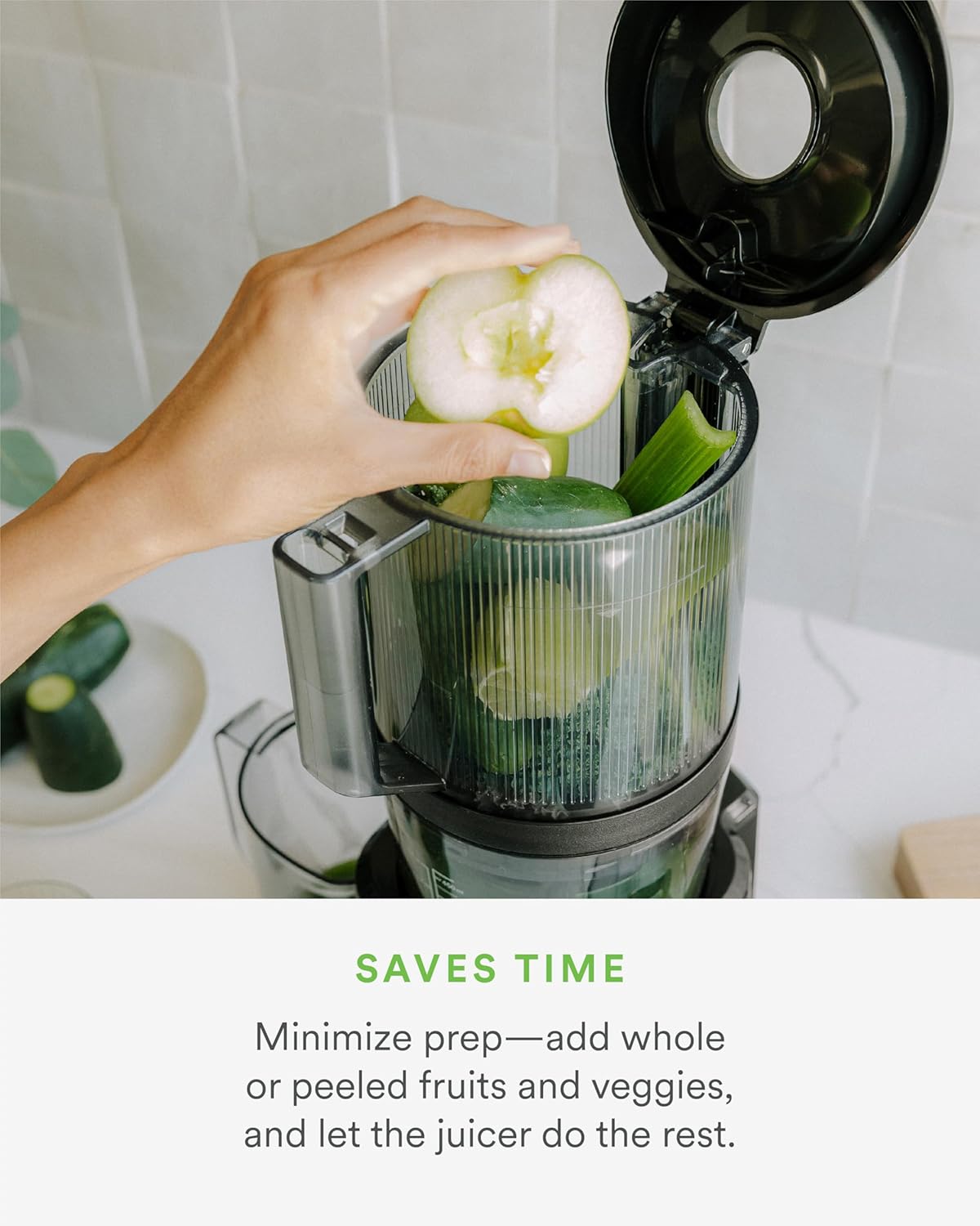 Nama J2 Cold Press Juicer – Self Feeding for Hands-Free Operation with Wide Mouth Hopper for Whole Recipe Loading, Zero Waste Masticating Juicer For More Juice, Less Pulp – Easy Cleanup & Assembly  Black Nama