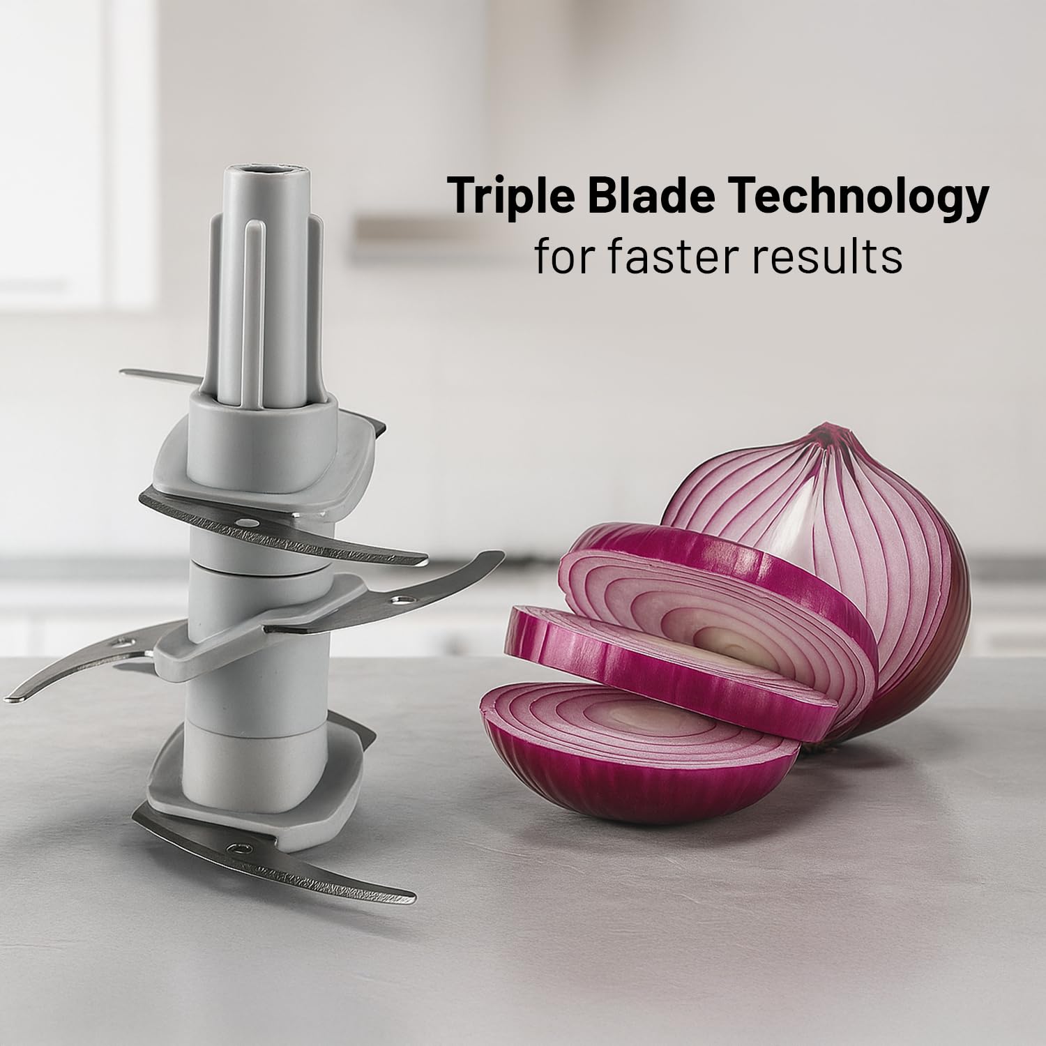 Glen SA 4042TU PLUS 300 Watts Electric Chopper for Kitchen Use, Large 600ml Bowl, Triple SS Blade Technology, Fruit & Vegetable Cutter, with Whisking Disc, Chops Onion & Nuts - Black Mahajan Electronics Online