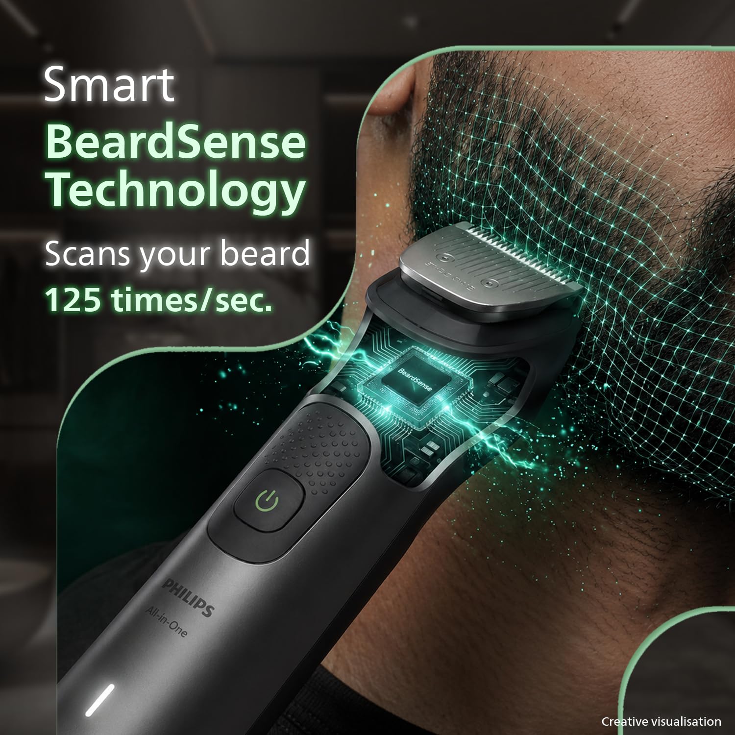 Philips MG7922 India's No.1 Men's Trimmer* | Ultimate Precision | BeardSense Technology- Scans 125x/sec, adapts to density | All-in-One Full body Grooming Kit | 120min runtime | IPX7 | 5yr warranty* Philips