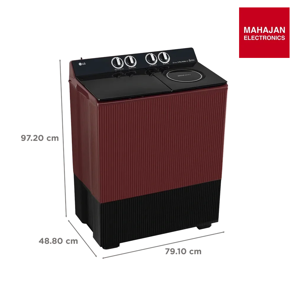 LG PX800O3SD2Z 8 kg 5 Star Semi Automatic Washing Machine with Wind Jet Dry ( Burgundy) – Mahajan Electronics Online.