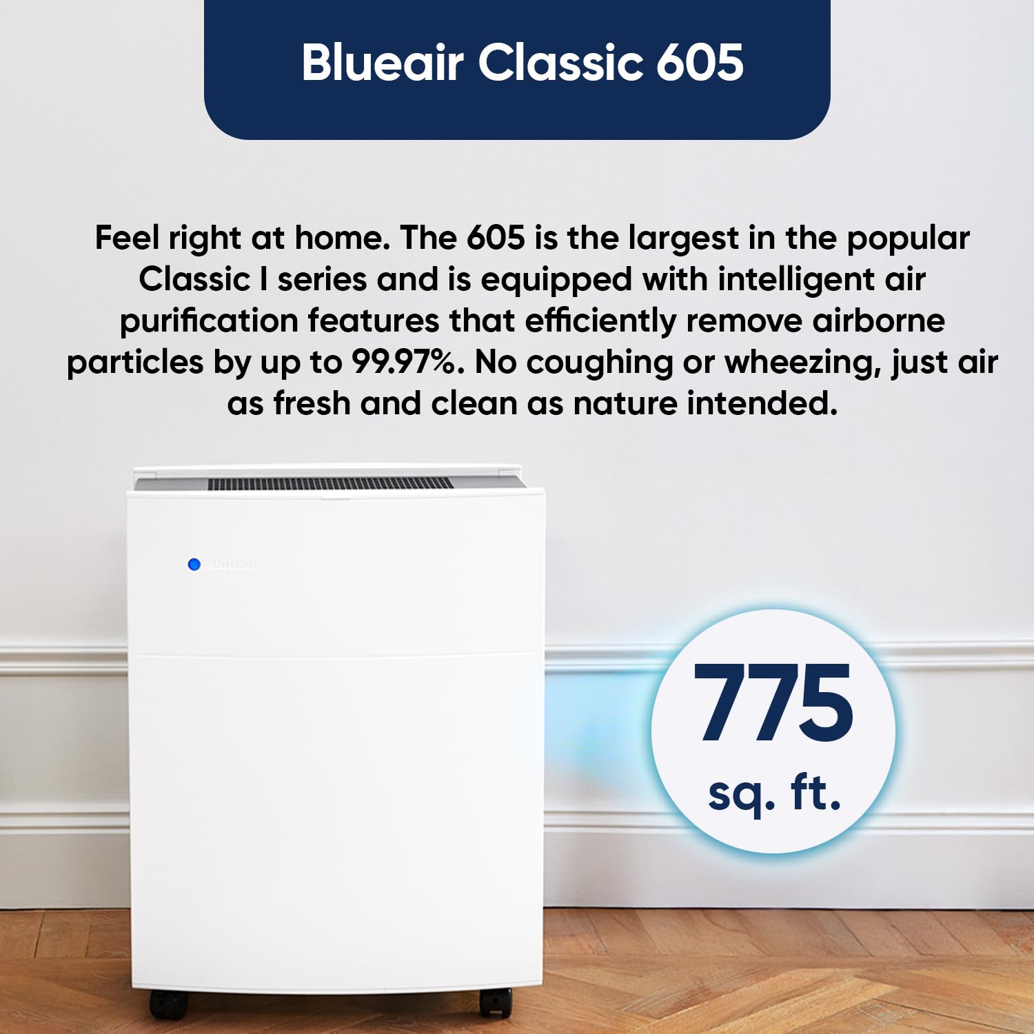 Blueair air purifier for bedroom living room home, Hepa Filter with Activated Carbon, Blueair 605 smokestop air purifier Cleans 775 sq ft Mahajan Electronics Online