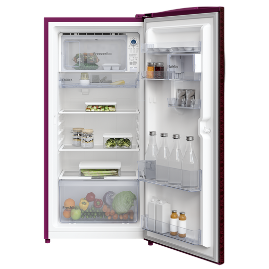 Voltas Beko RDC220B / W0FWE0M000UGD Refrigerator DC 185 L Fairy Flower Wine Single Door 4 Star BEE Rating Mahajan Electronics Online