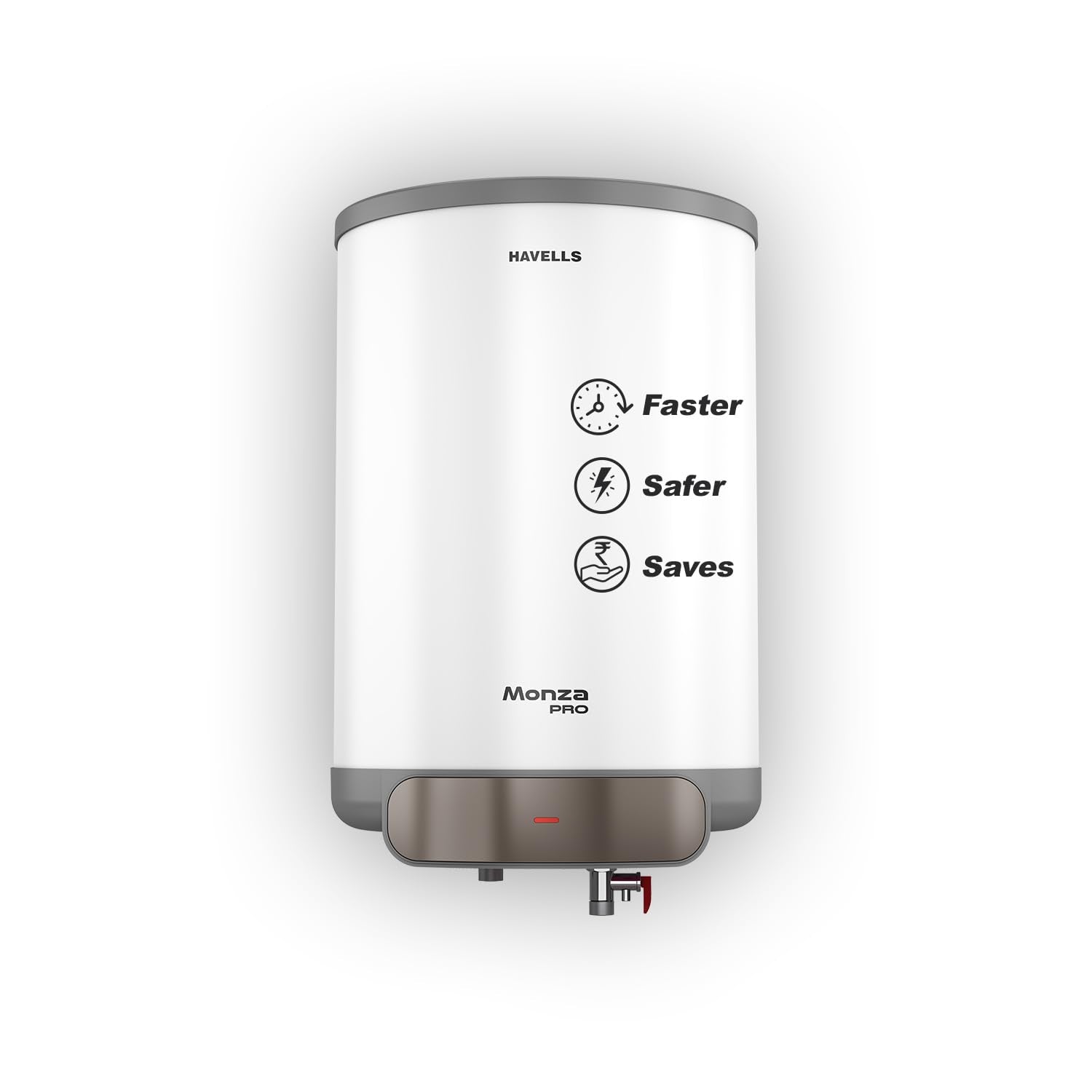 Havells Monza Pro 25L Storage Water Heater(Geyser)|4 Star Engineered for Hard Water|Feroglas Coated Anti Rust Tank|Mcoloy Heating Element GHWVMPUWAG25-Online Mahajan Electronics
