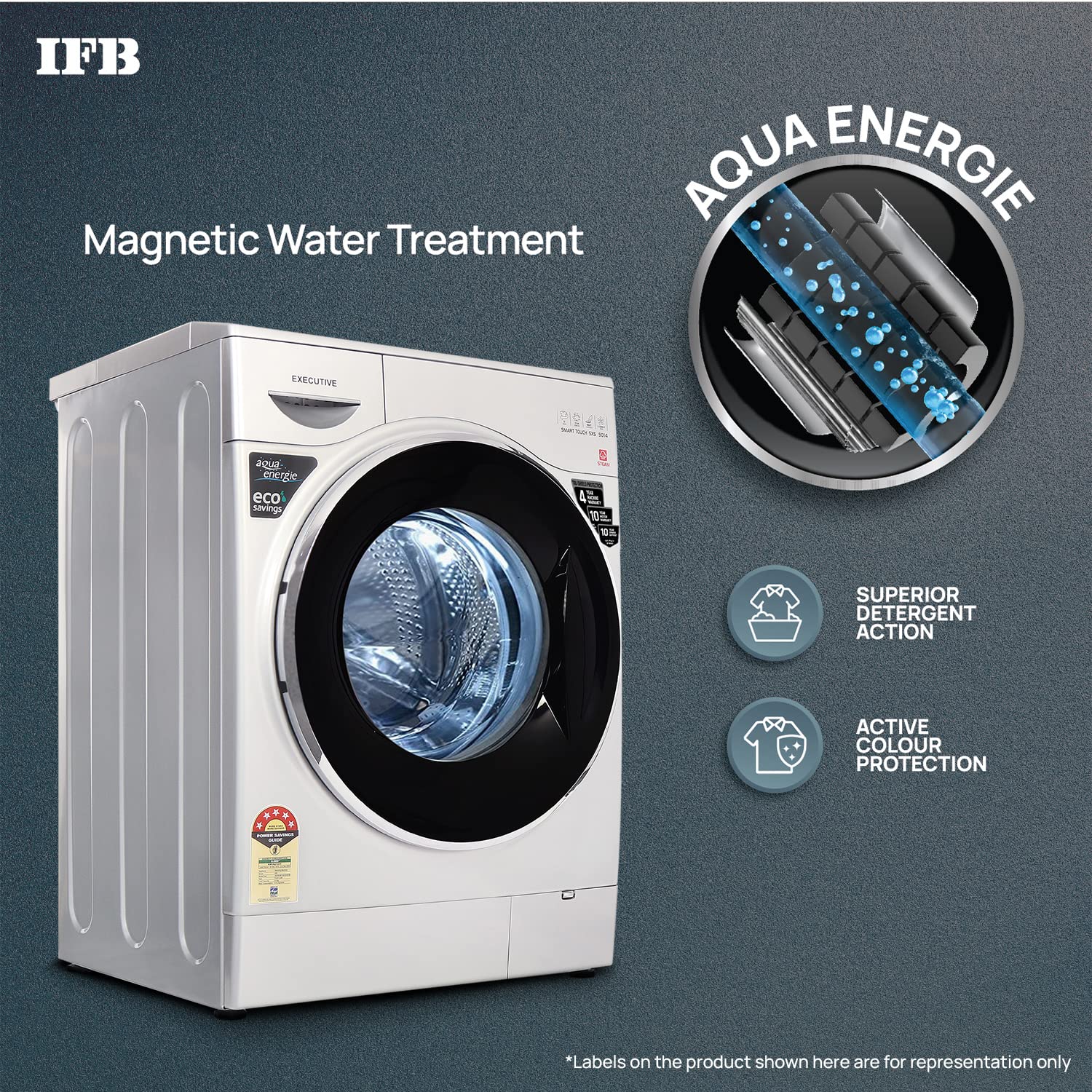 IFB EXECUTIVE SMART TOUCH SXS, Silver 9 Kg 5 Star Front Load Washing Machine 2X Power Steam ( Bubble Wash, 4 years Comprehensive Warranty) - Mahajan Electronics Online