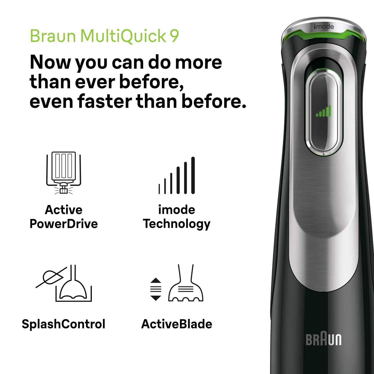 Braun MQ9187XLI MultiQuick 9 Hand Blender 1200W with Beaker, 2L Food Processor, Chopper, Puree Masher, Whisk, ActiveBlade, iMode SmartSpeed, SplashControl for Dough Making, Masala Grinding, Smoothie Mahajan Electronics Online